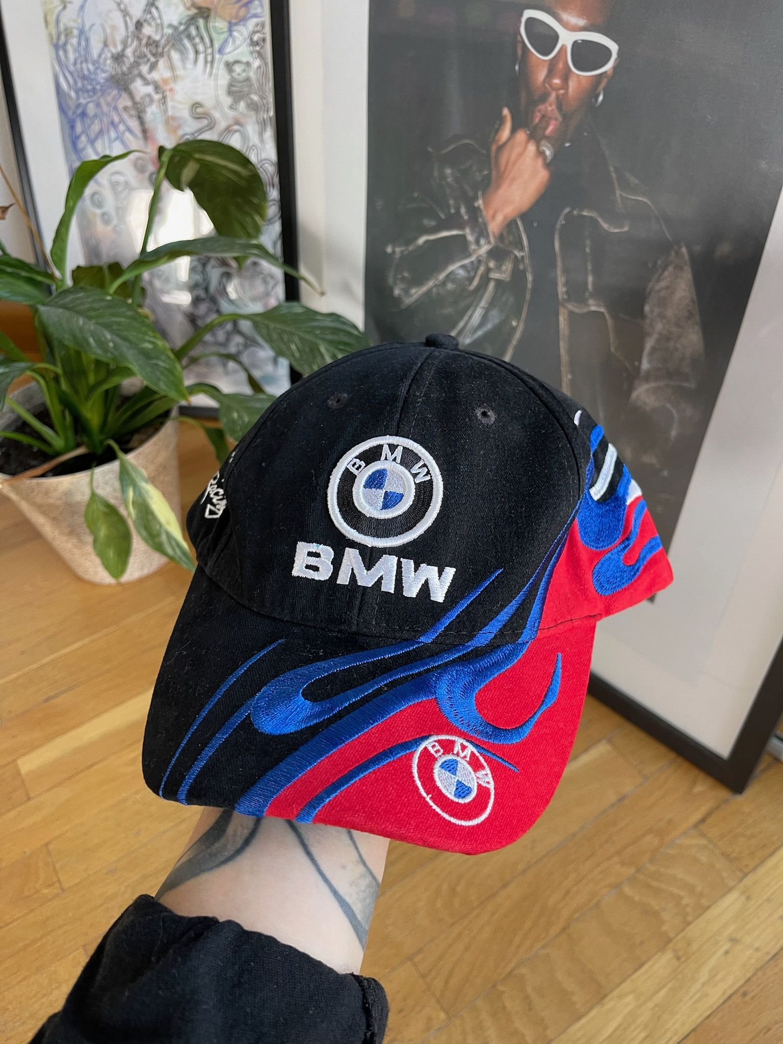 BMW Vintage BMW Racing Cap flame tribal techno berlin Size ONE SIZE - 1 Thumbnail