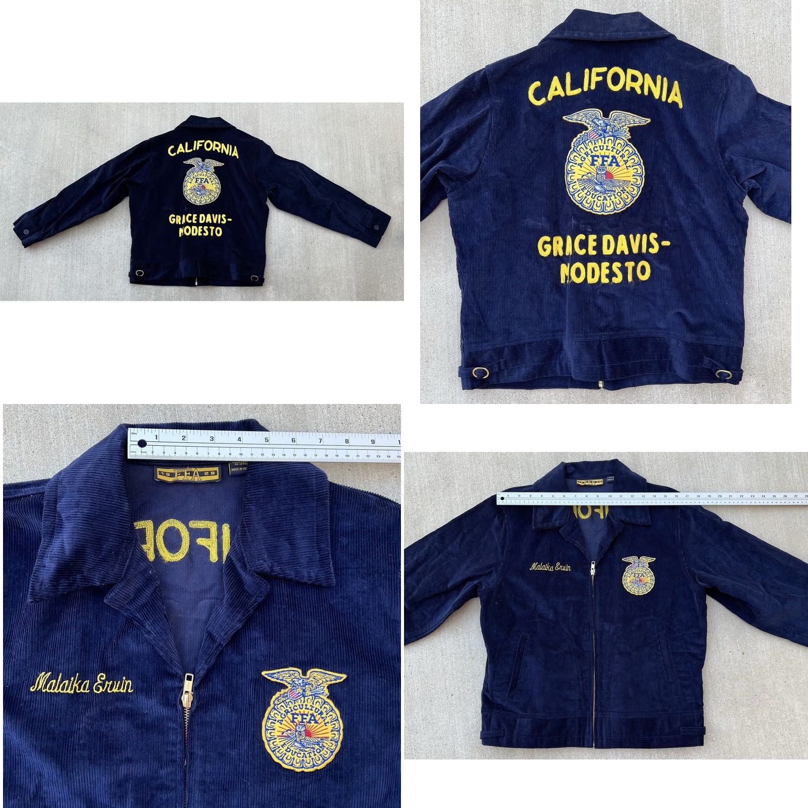 Vintage VINTAGE FFA California Corduroy Jacket Blue 38 Embroidered Size US XXS / EU 40 - 10 Thumbnail
