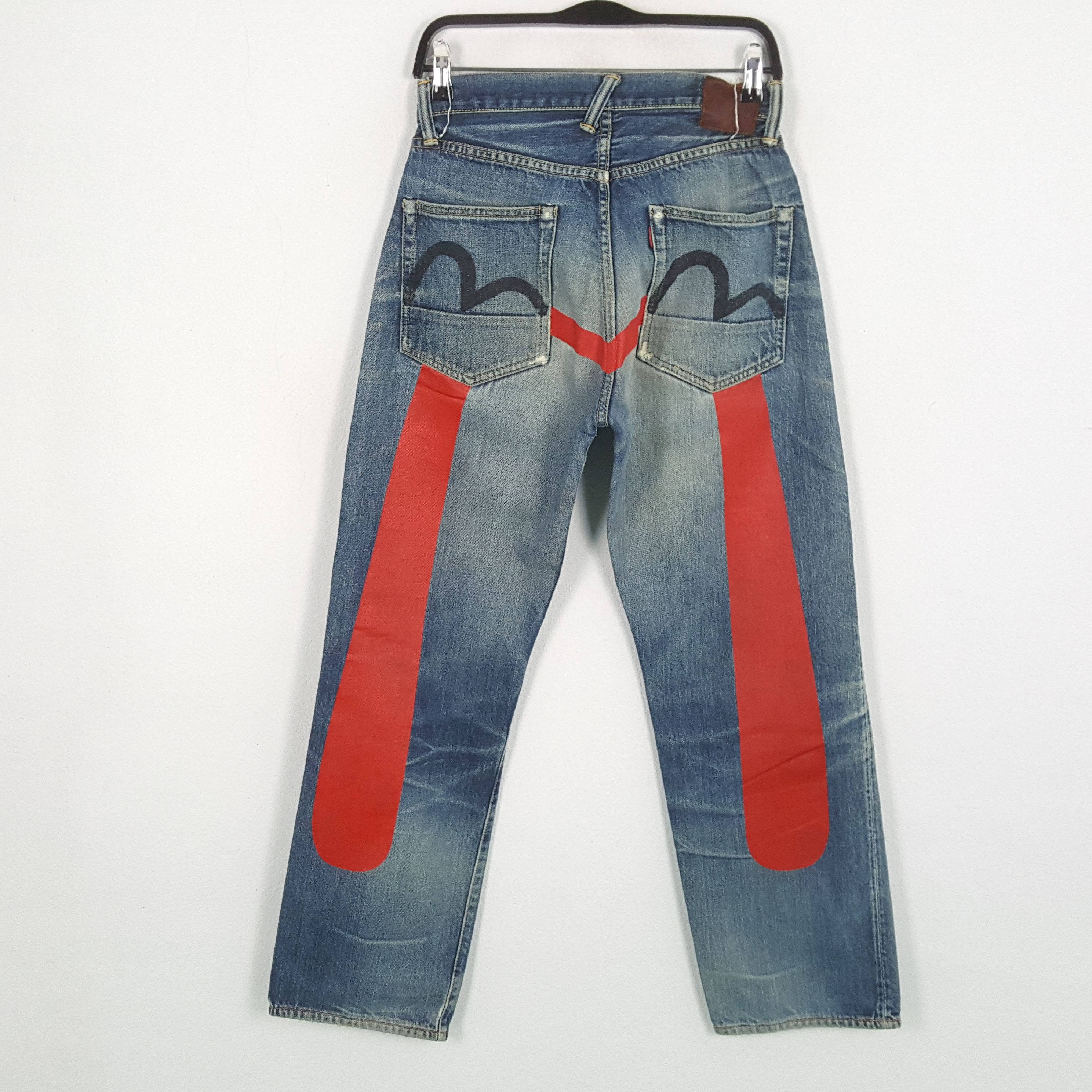 Evisu EVISU Japanese Streetwear Custom Daicock Distressed Jeans Size US 27 - 1 Thumbnail