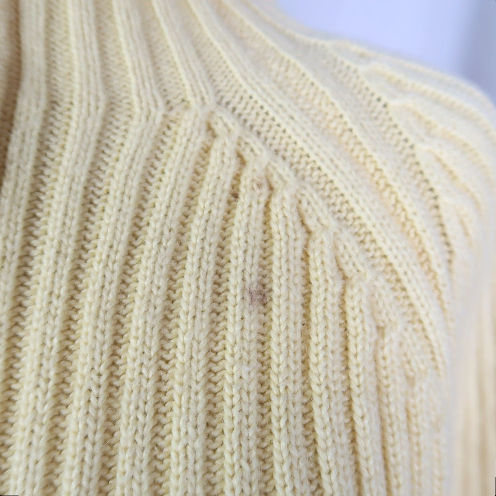 Vintage VINTAGE Christopher & Banks Yellow Rib Knit Zip Front Cardigan Sweater L Womens 90s Mock Neck Long Sleeve Solid Spring Cotton Ramie Size L / US 10 / IT 46 - 5 Thumbnail