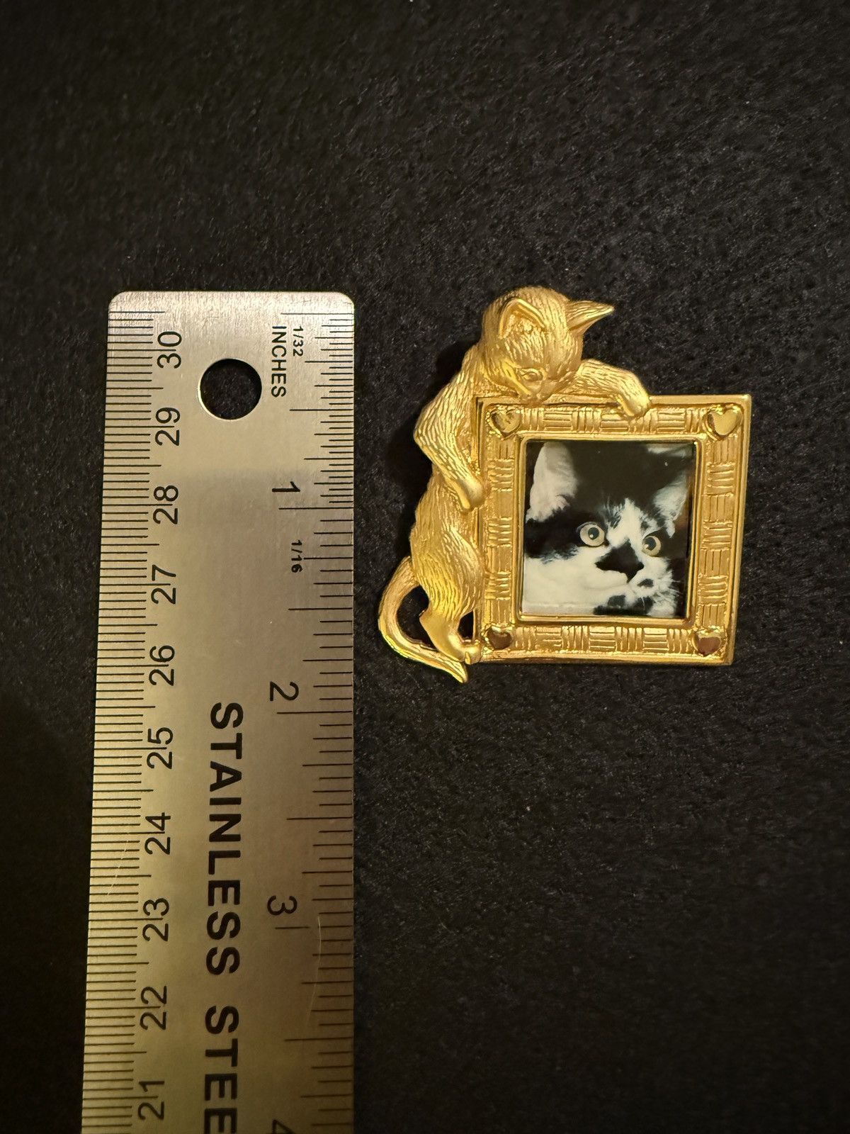 Vintage Vintage Cat Pins Mirror & InsertAPic Gold Silver Tone Brooch Size ONE SIZE - 6 Thumbnail