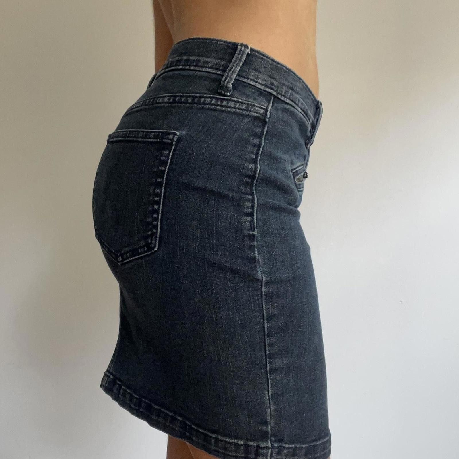 Banana Republic Navy denim mini skirt with zipper detailing #miniskirt Size 26" / US 2 / IT 38 - 2 Thumbnail