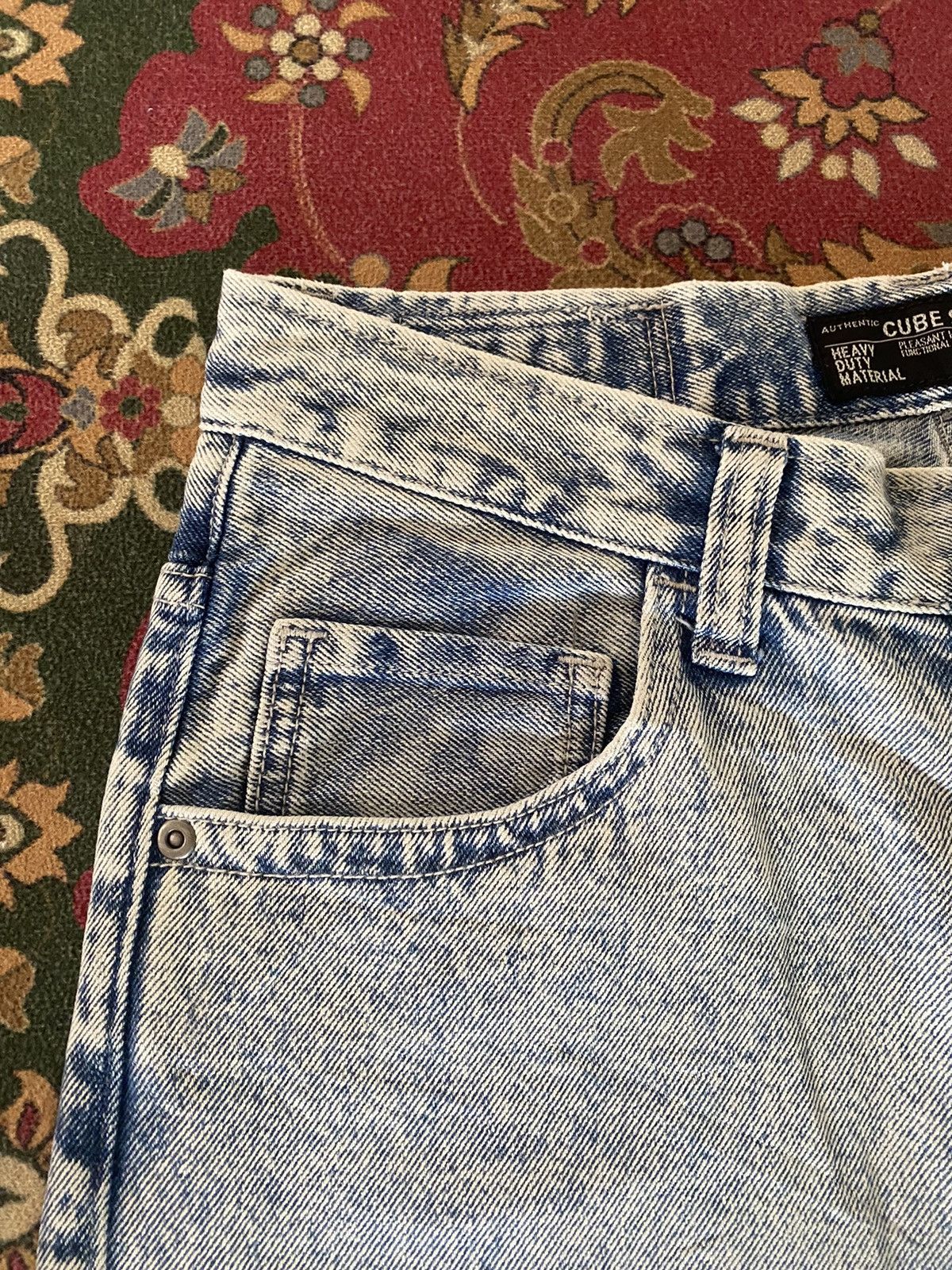 Japanese Brand × Vintage Vintage Cube Sugar Acid Wash Workwear Denim Pant Size US 29 - 4 Thumbnail
