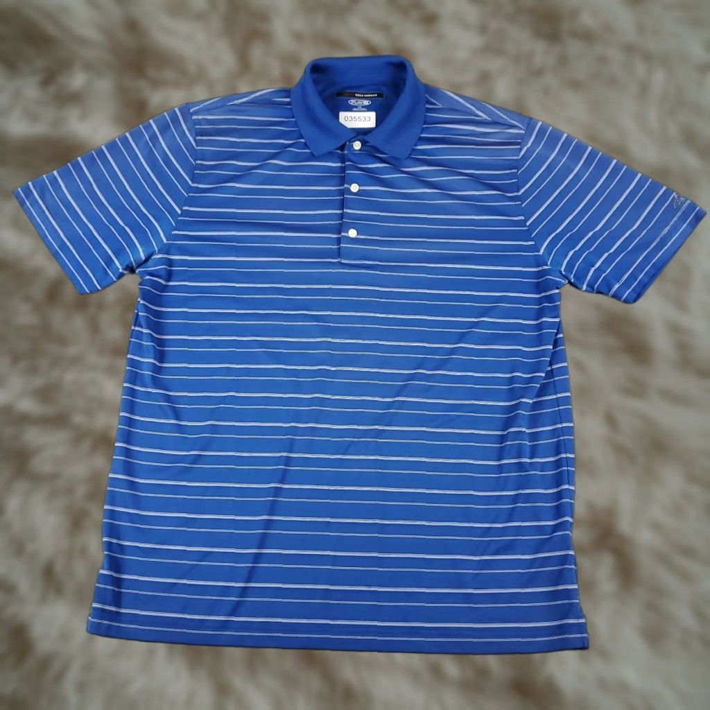 Vintage Greg Norman Polo Shirt Mens L Blue Striped Golf Casual Short Sleeve Polo Shirt Mens Blue Striped L Size US L / EU 52-54 / 3 - 1 Thumbnail