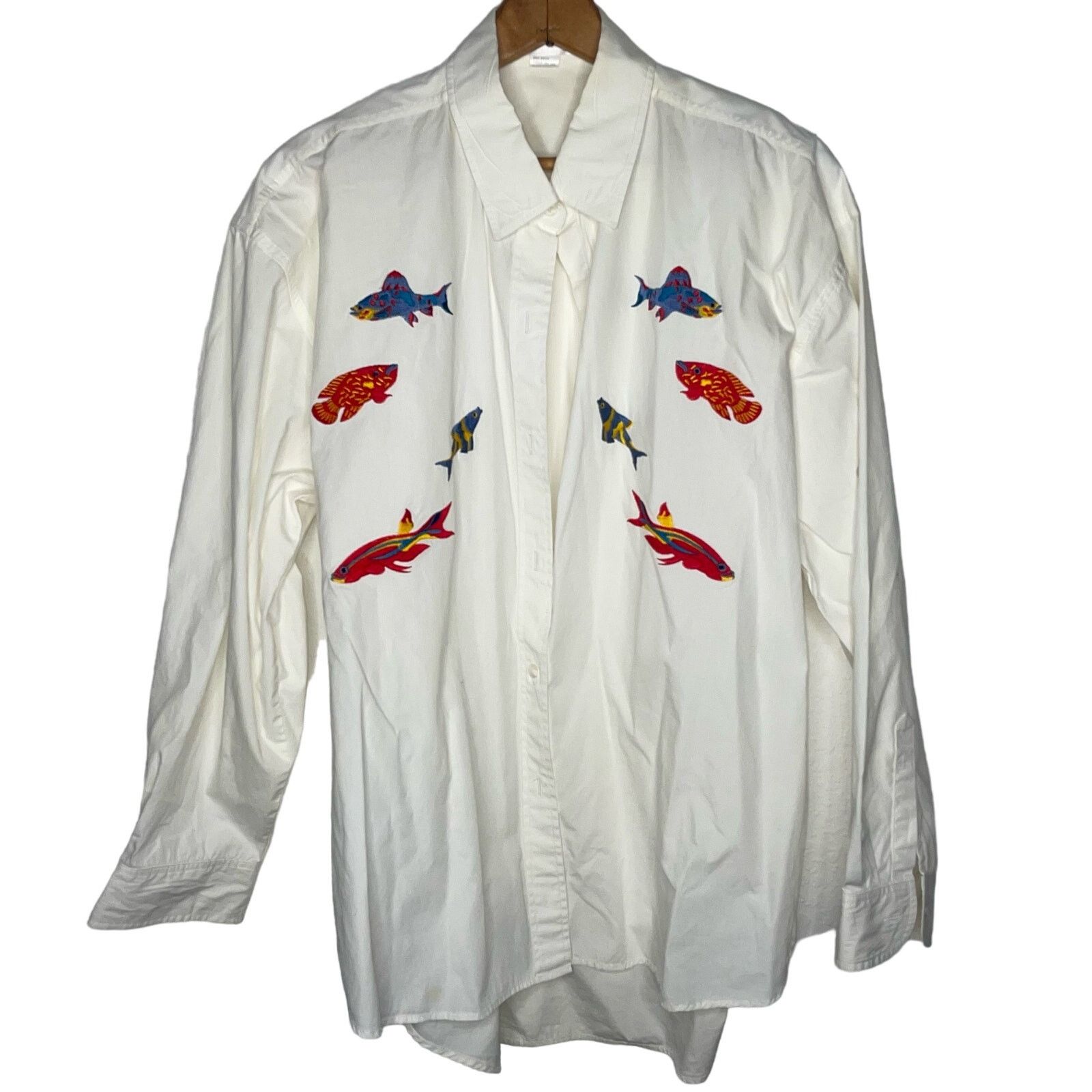 Other Casey Coleman Embroidered Fish Shirt Size XL / US 12-14 / IT 48-50 - 1 Thumbnail