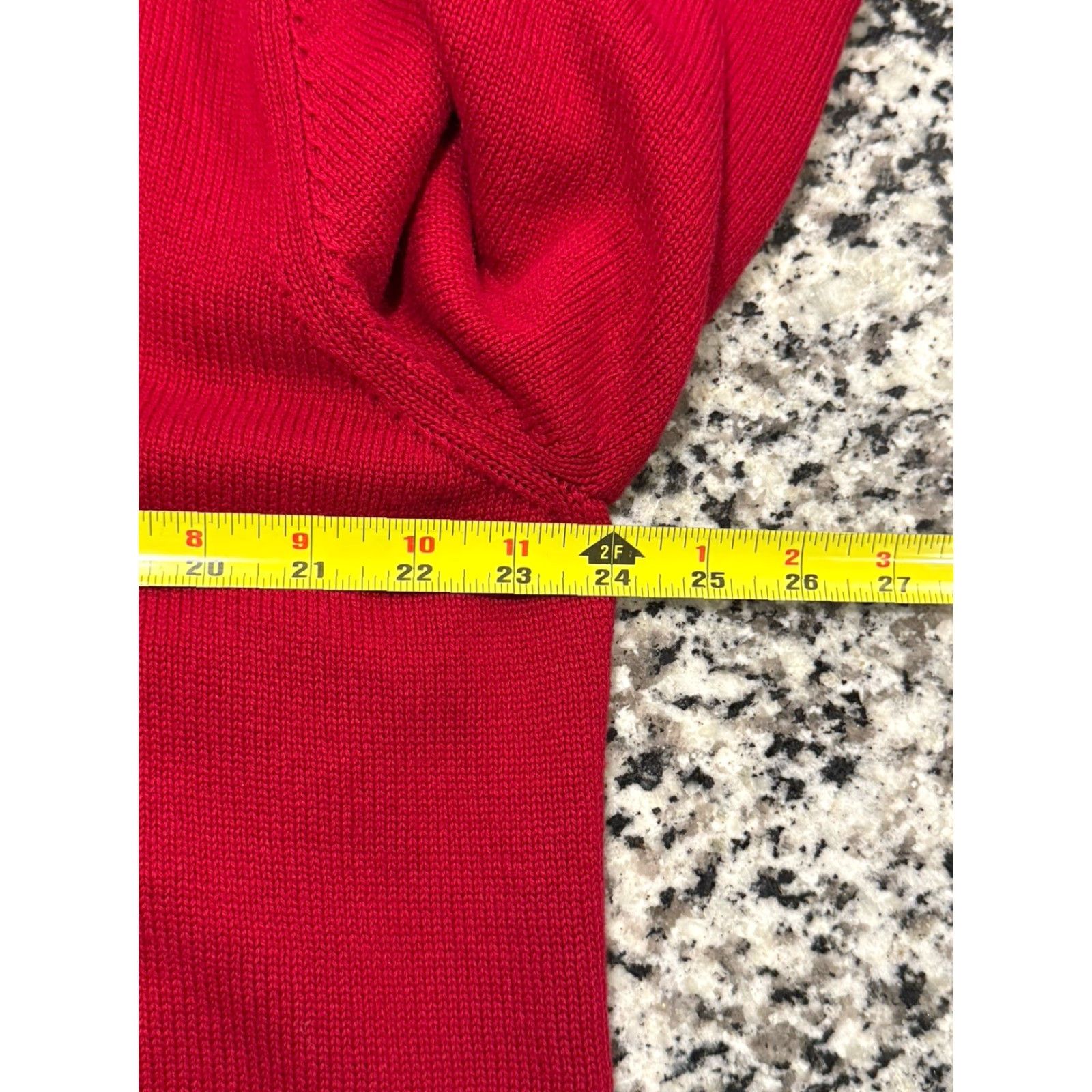 Ralph Lauren VINTAGE Ralph Lauren Cardigan Women 3XL Red 100% Cotton Knit Long Sleeve High Neck Gold Buttons Size XXL / US 16-18 / IT 52-54 - 4 Thumbnail