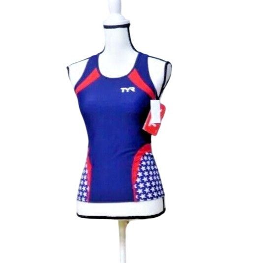 Other TYR Competitor Sport Female Tank Top, Navy/Red/Stars, Sz. S Size S / US 4 / IT 40 - 3 Thumbnail