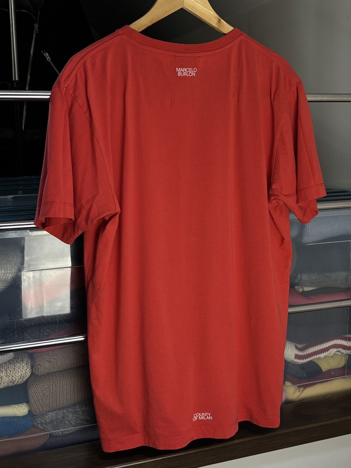 Marcelo Burlon Marcelo Burlon County Of Milan Red Luxury Tee Size US L / EU 52-54 / 3 - 5 Thumbnail