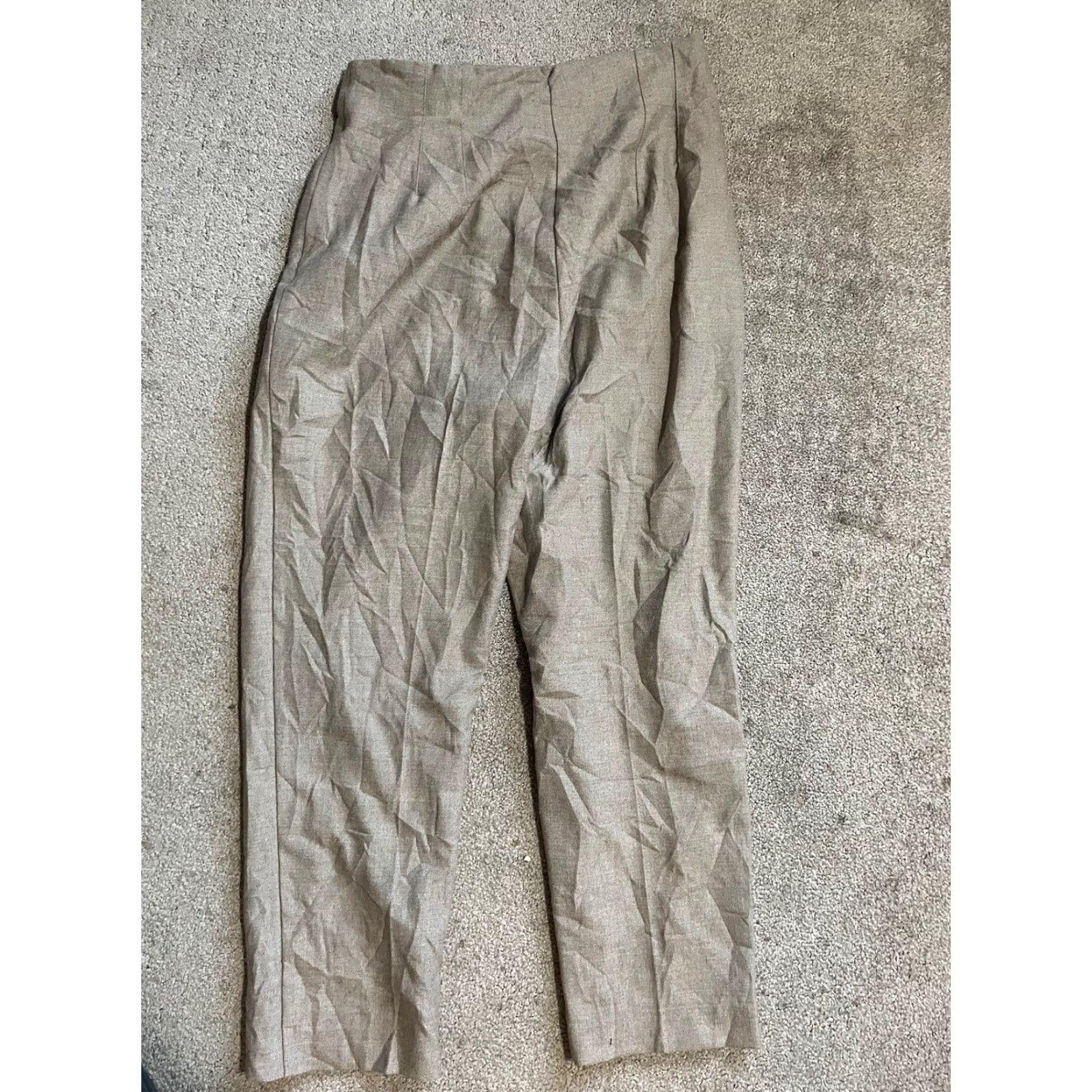 Zara Zara Pants Womens Large Straight High Rise Slacks Brown Pleated Size 36" / US 14 / IT 50 - 3 Thumbnail