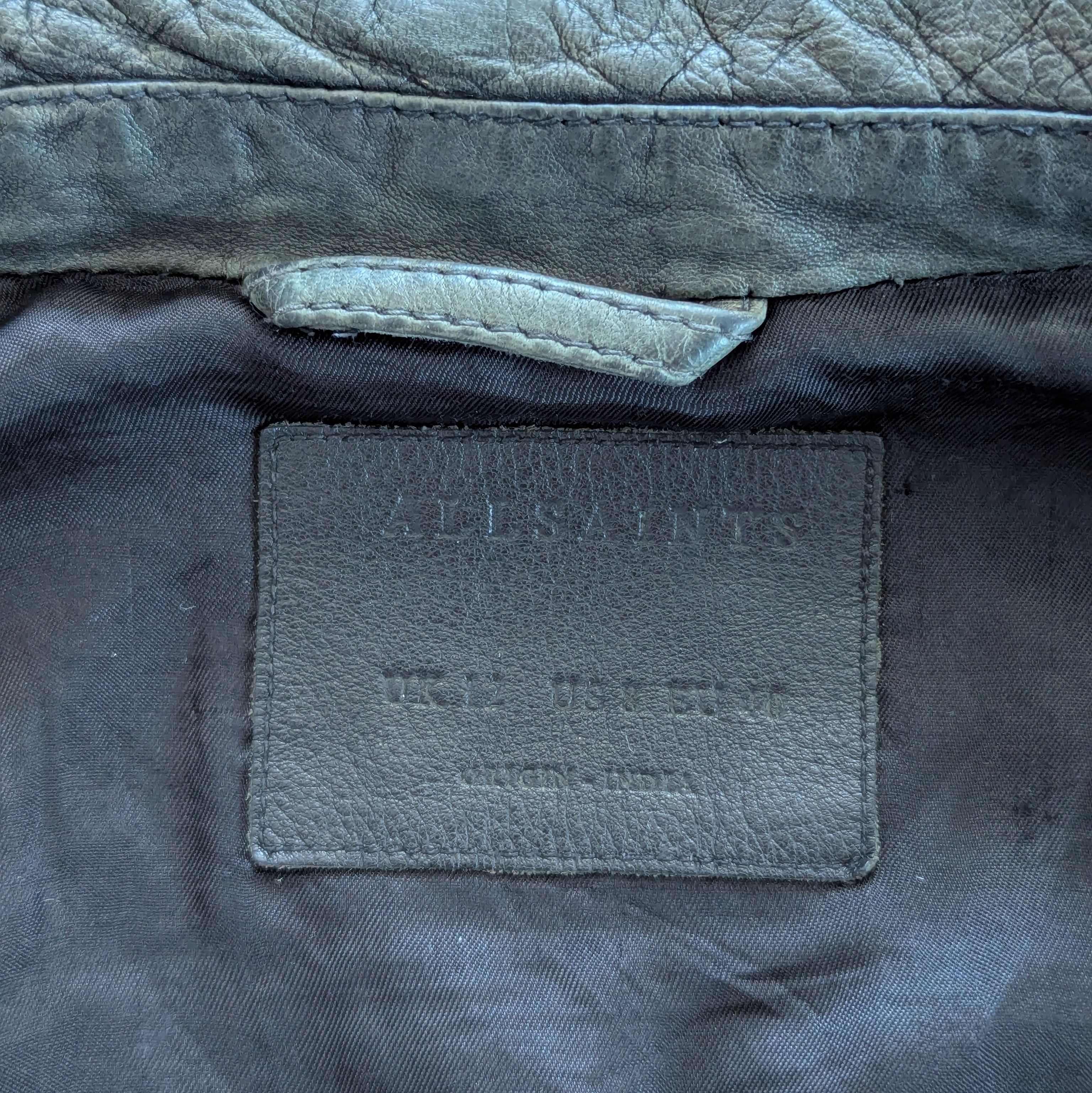 Allsaints × Leather ALLSAINTS Cargo Biker Leather Jacket With Scuffs Motorcycle Size M / US 6-8 / IT 42-44 - 16 Thumbnail