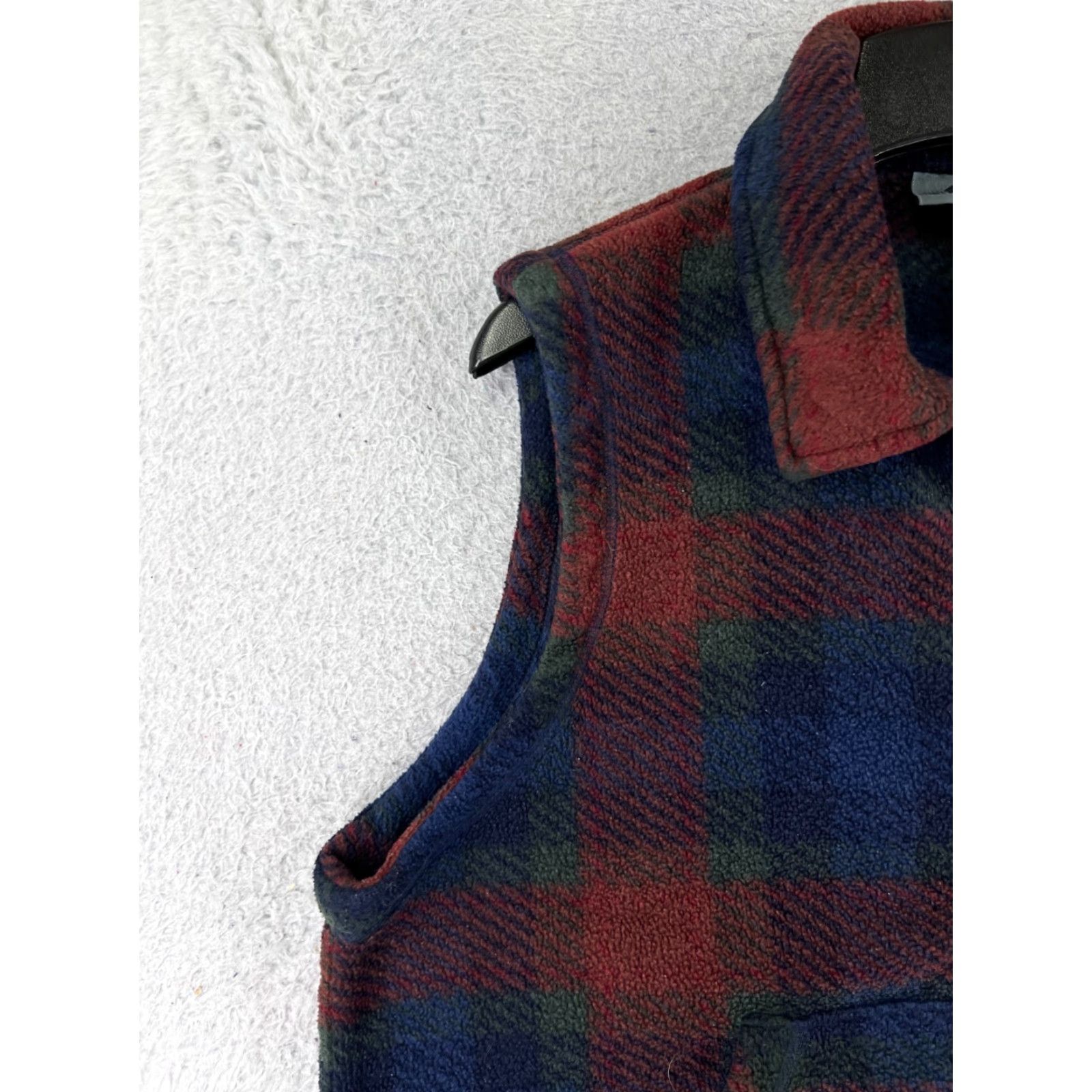 Vintage LizWear Vest Womens Medium Red Plaid 100% Polyester Fleece Full Zip Collar Size M / US 6-8 / IT 42-44 - 6 Thumbnail