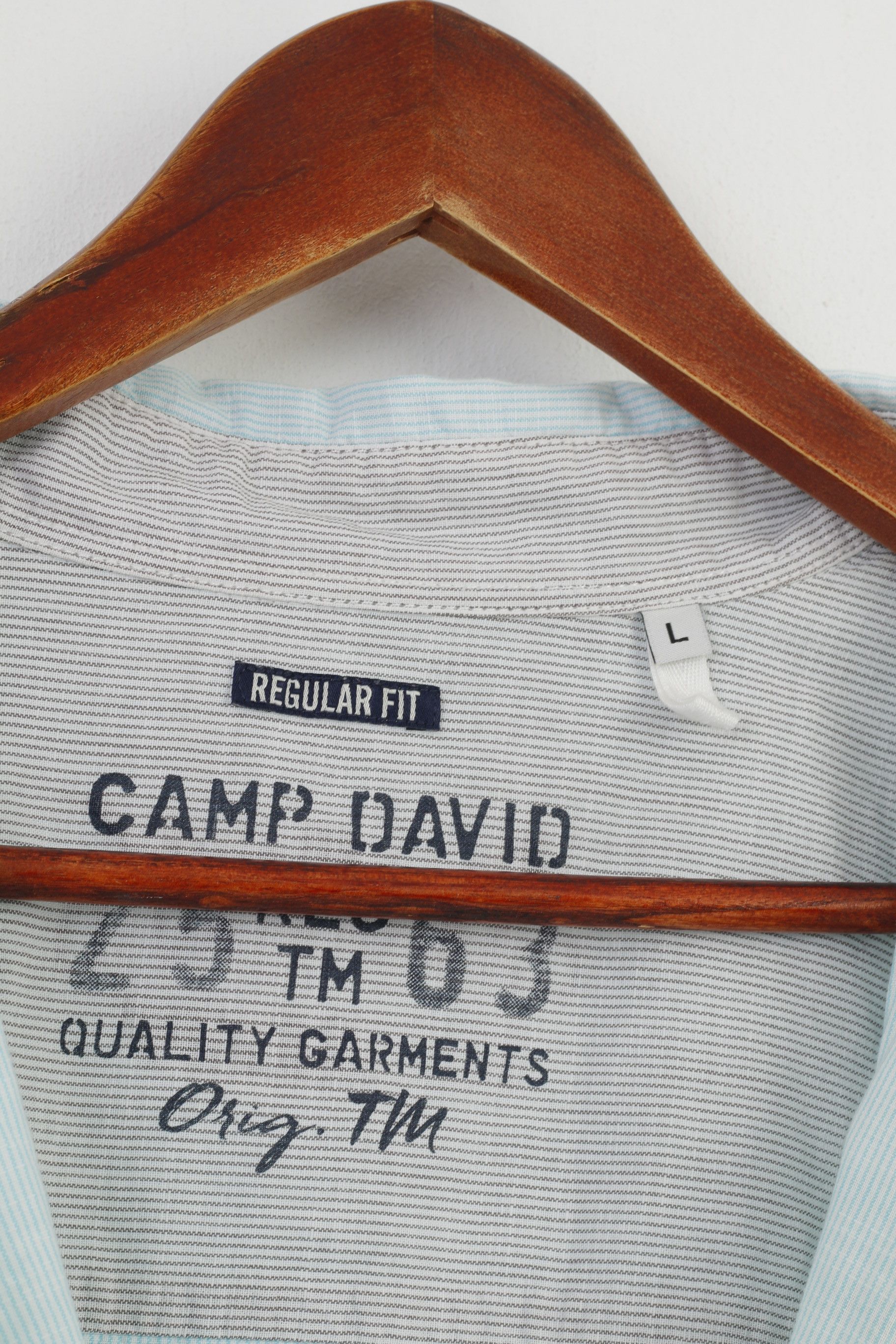 Camp David Camp David Men L Casual Shirt Regular Fit Blue 10290 Size US L / EU 52-54 / 3 - 3 Thumbnail