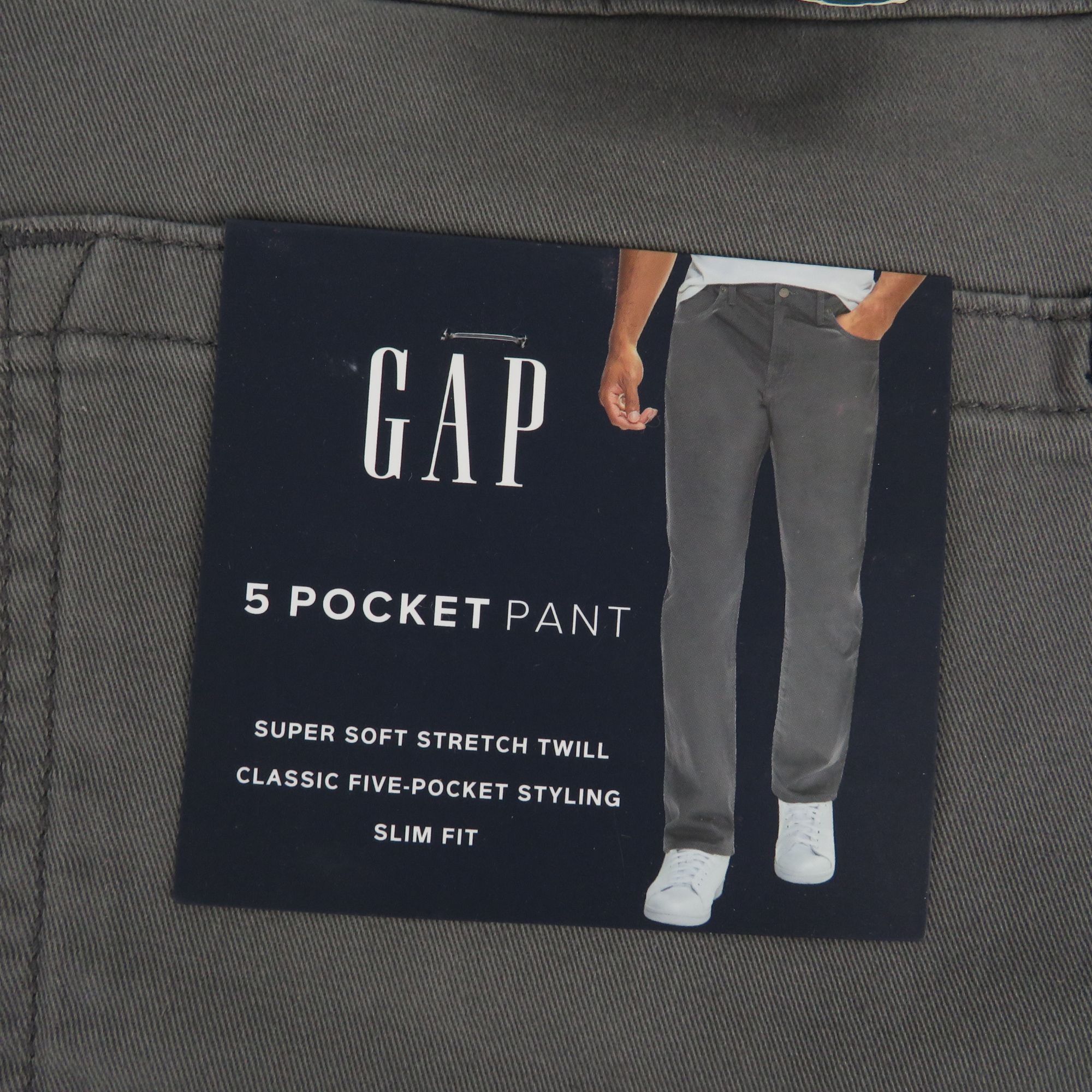 Gap Gap Men's 5 Pocket Slim Fit Stretch Twill Pants 40x32 Castle Size US 40 / EU 56 - 3 Thumbnail