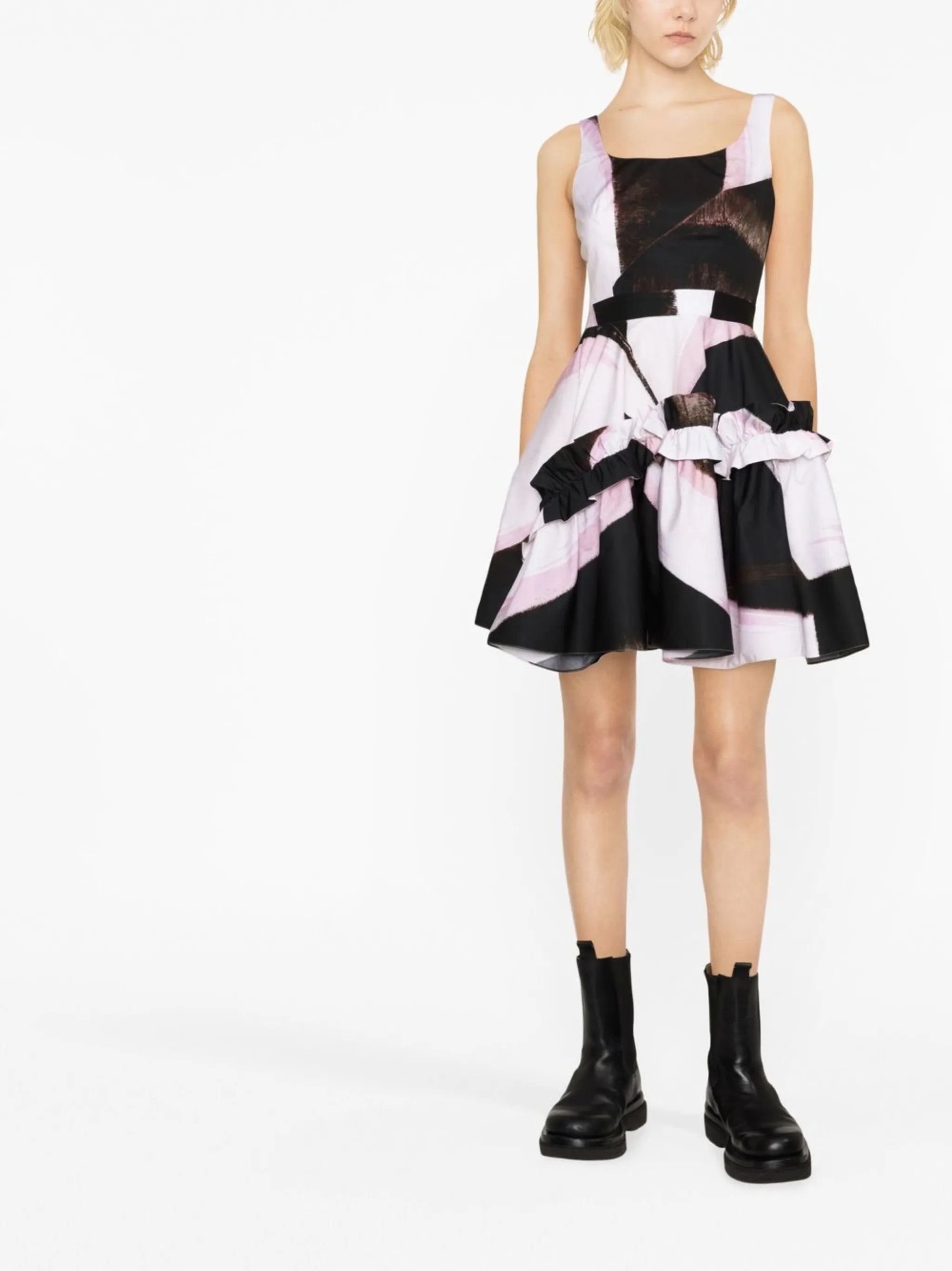 Alexander McQueen o1y0325 Mini Dress in Multicolor Size M / US 6-8 / IT 42-44 - 2 Thumbnail