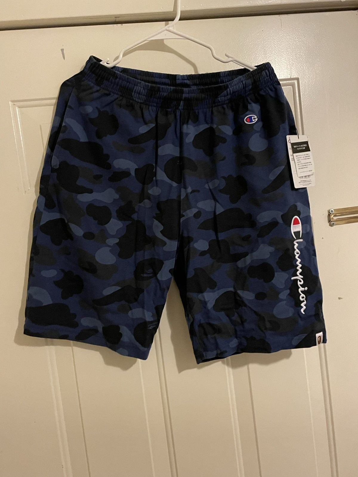 Bape Champion BAPE x CHAMPION CAMO SHORTS 2017 Grailed