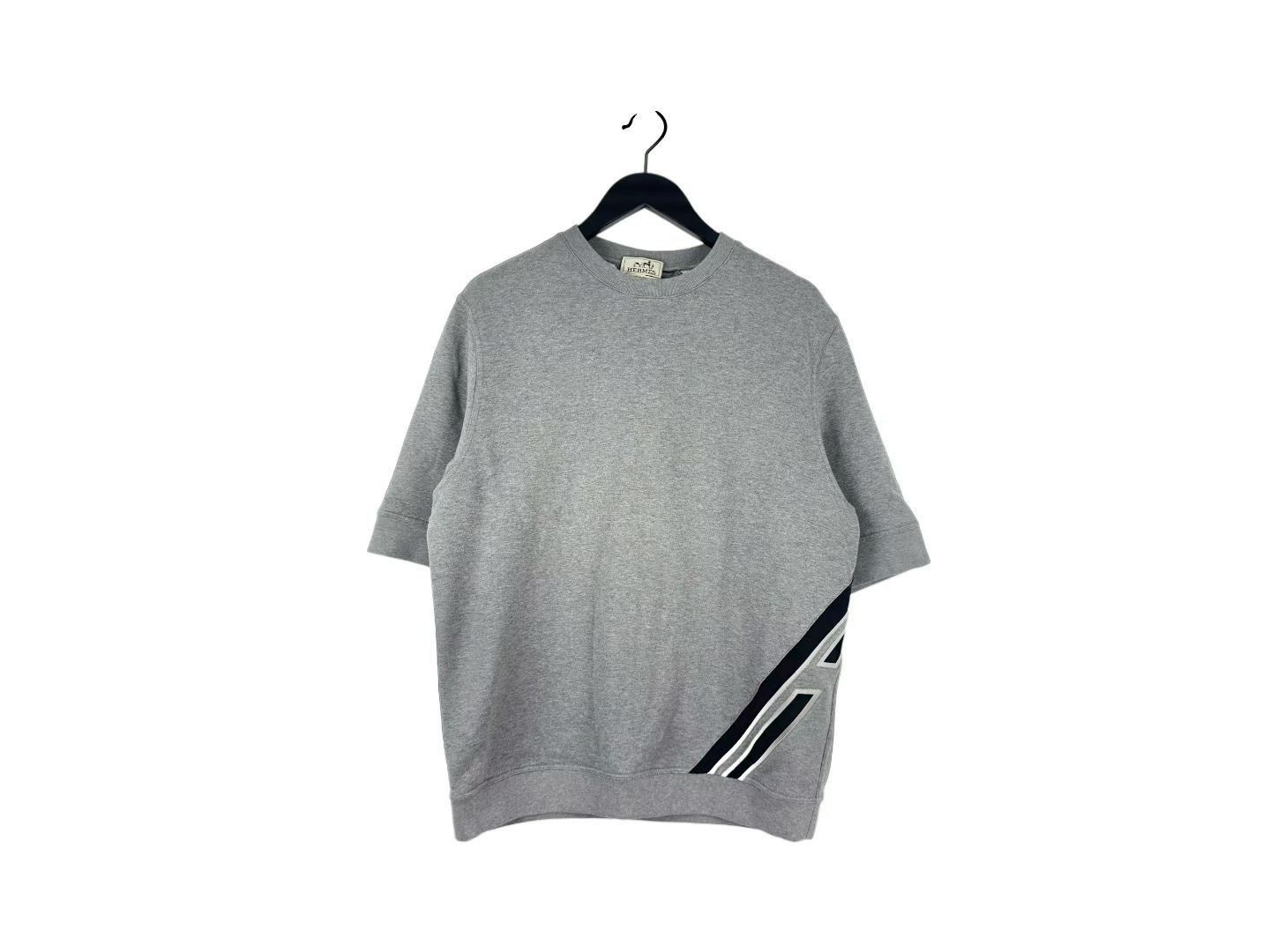 Hermes Hermes Gray Geometric H Line Short Sleeve Sweatshirt Size US XL / EU 56 / 4 - 1 Thumbnail