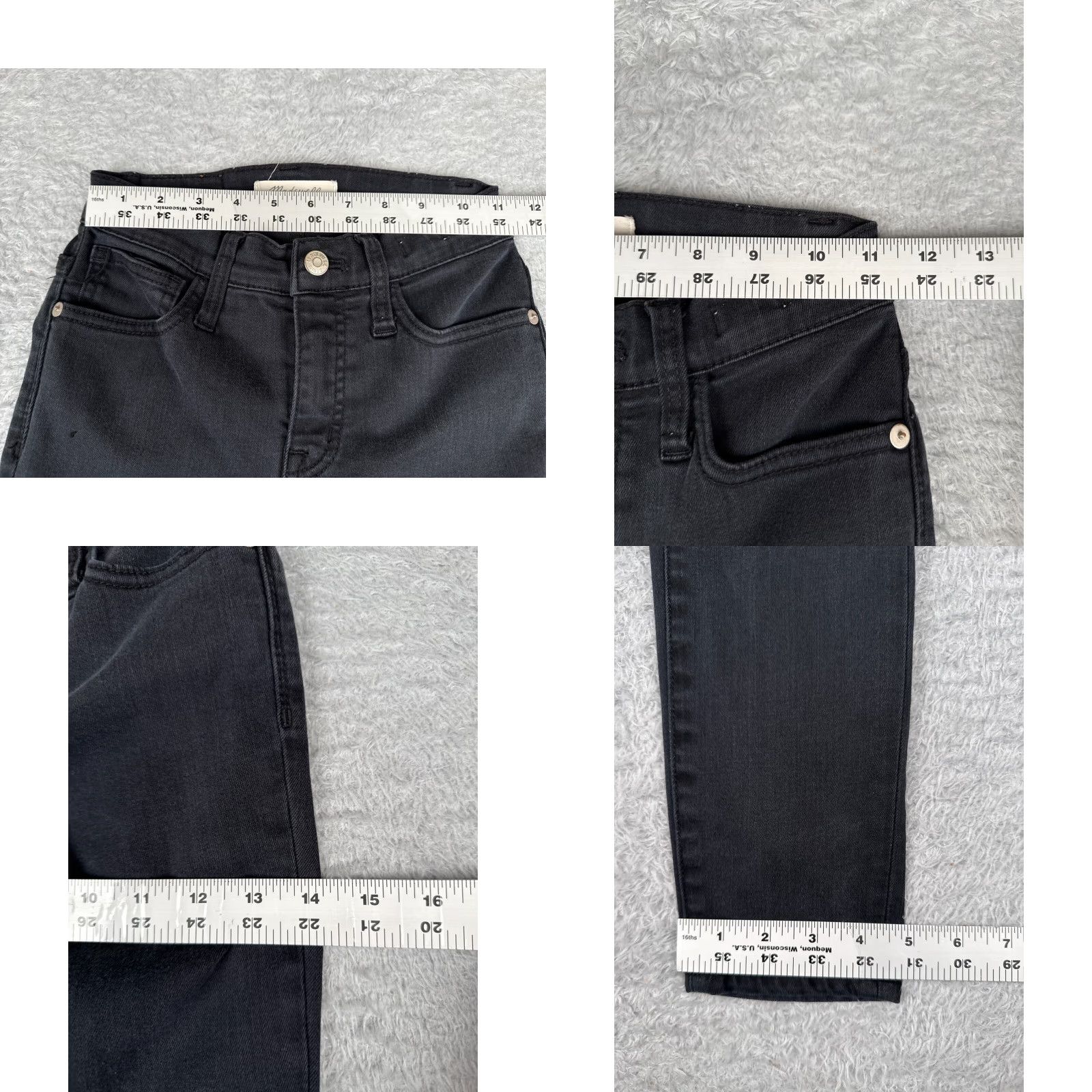 Madewell Madewell Jeans Women 23 Black Denim 9" High Rise Skinny Cotton Modal 22x26 Jeans Womens Black 90s Theme Size 40" / US 18 - 9 Thumbnail