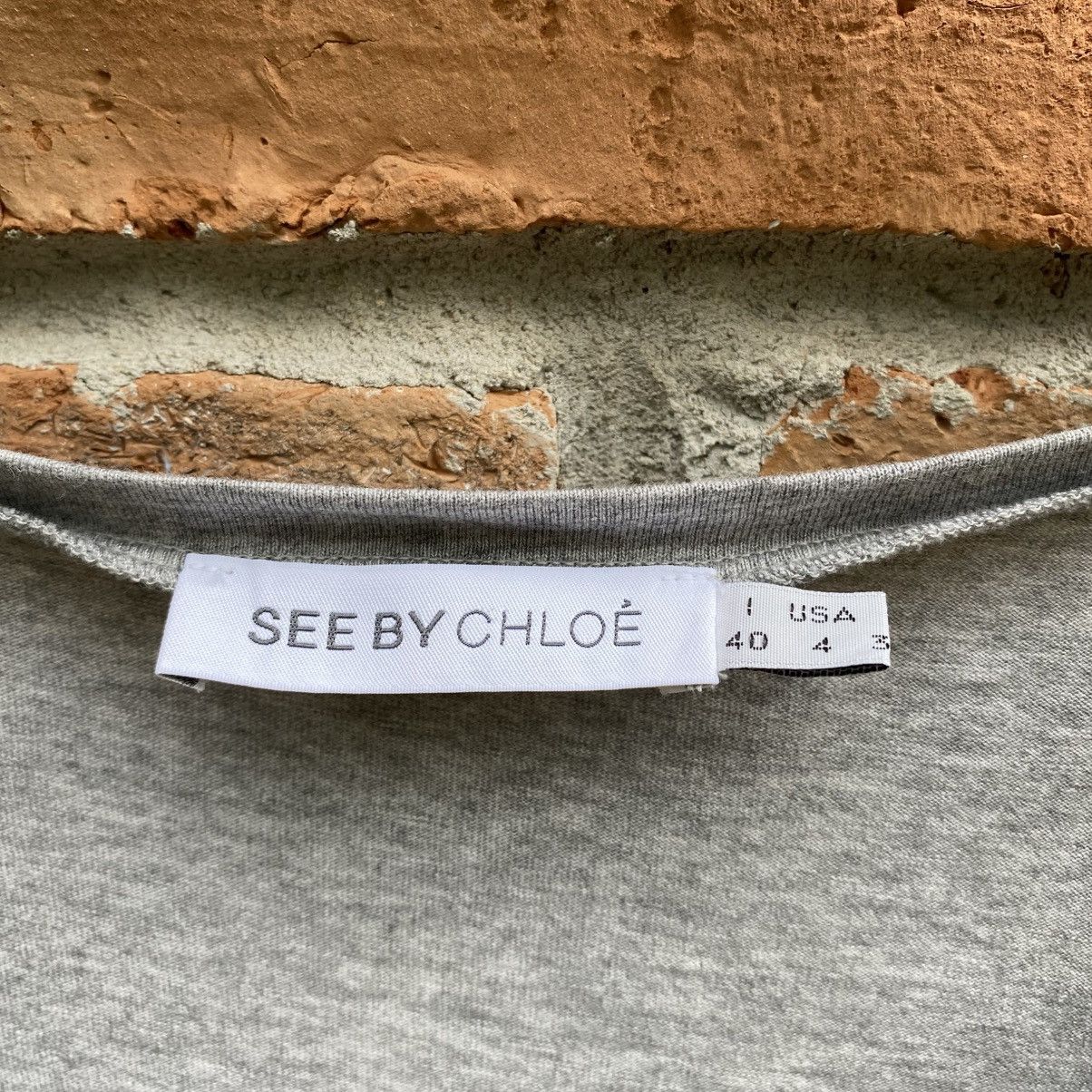 See by Chloe SEE BY CHLOE Soft Fabric Top with Blue-White Stripe Skirt Size S / US 4 / IT 40 - 5 Thumbnail