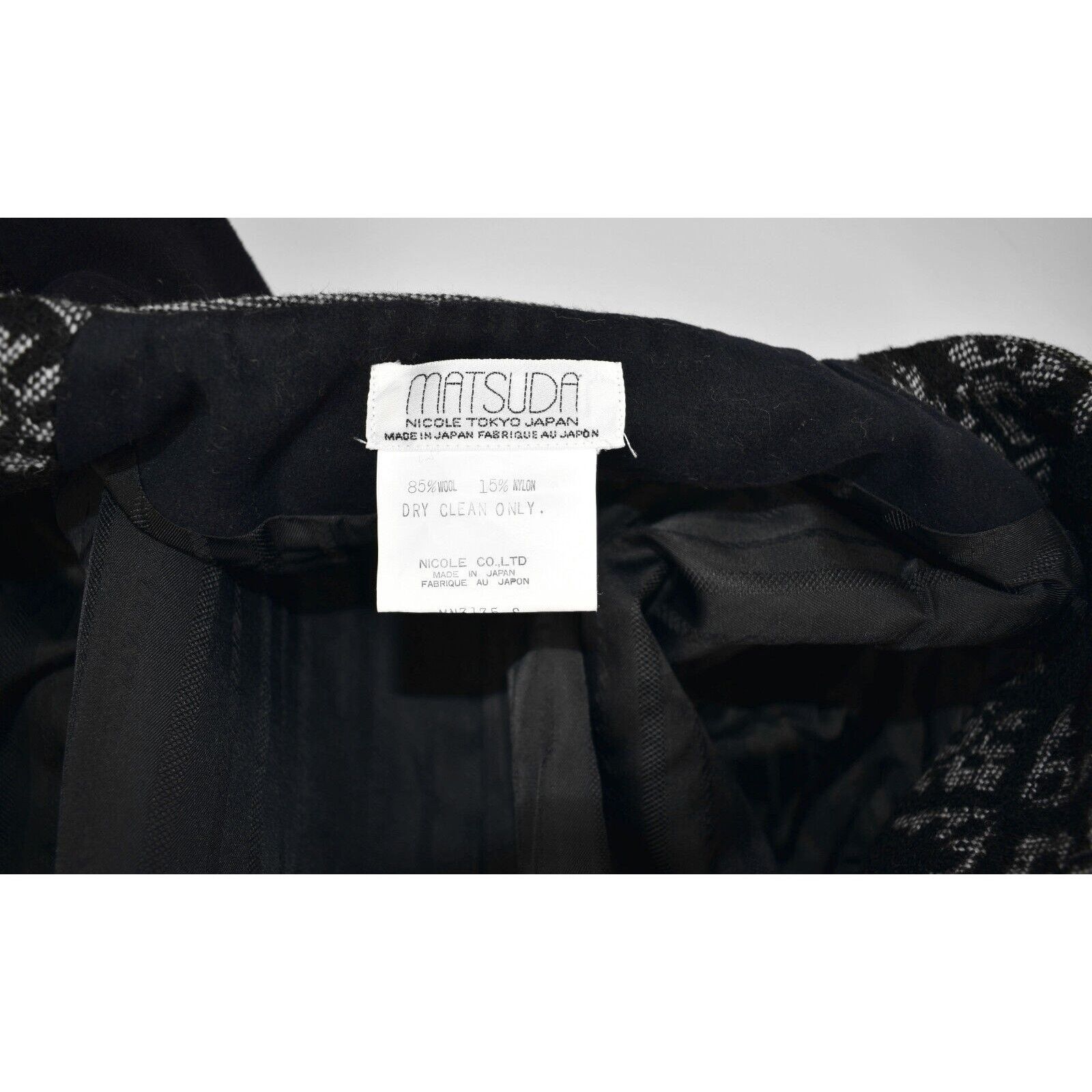 Matsuda MATSUDA Nicole Tokyo Japan Black White Wool Blend Jacket S Size S / US 4 / IT 40 - 8 Thumbnail