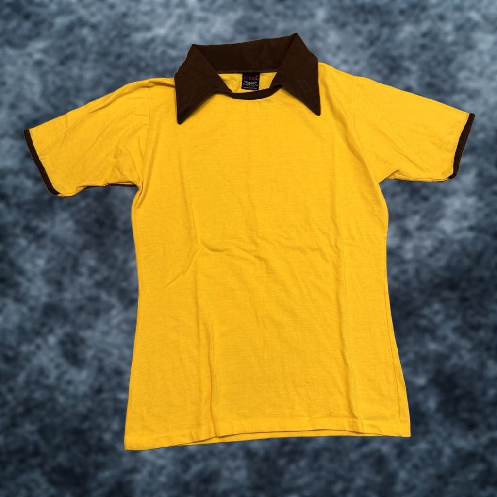 Vintage VINTAGE Campus Shirt Mens L Yellow Expressions Polo Men Poly Cotton Blend Vtg Size US L / EU 52-54 / 3 - 1 Thumbnail