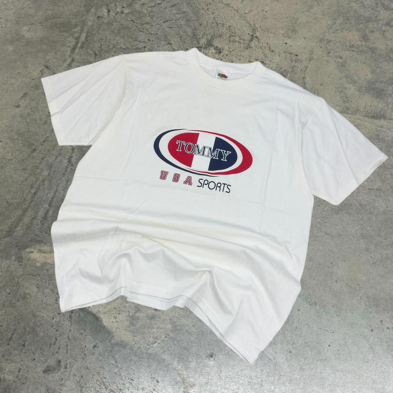 Tommy Hilfiger × Vintage Vintage 90s Tommy Hilfiger USA Sports T-Shirt Size US L / EU 52-54 / 3 - 1 Thumbnail