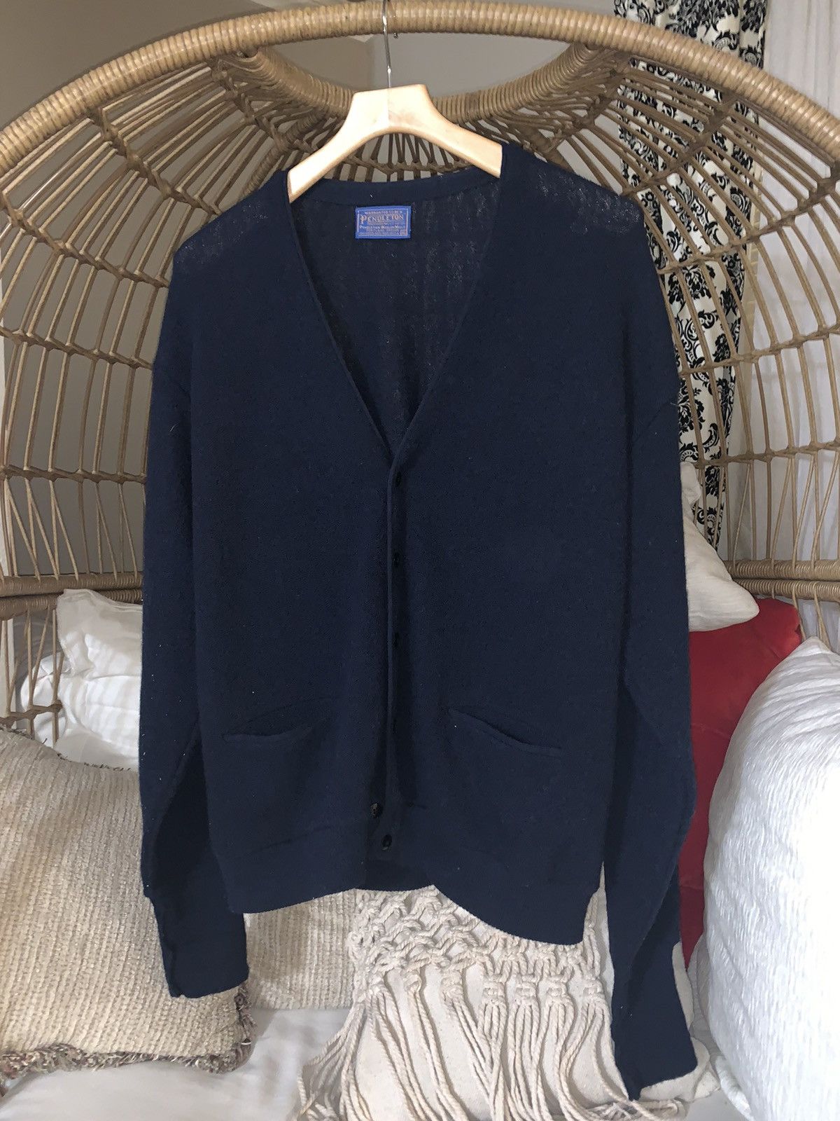 image of Pendleton Wool Cardigan in Blue, Men's (Size XL)