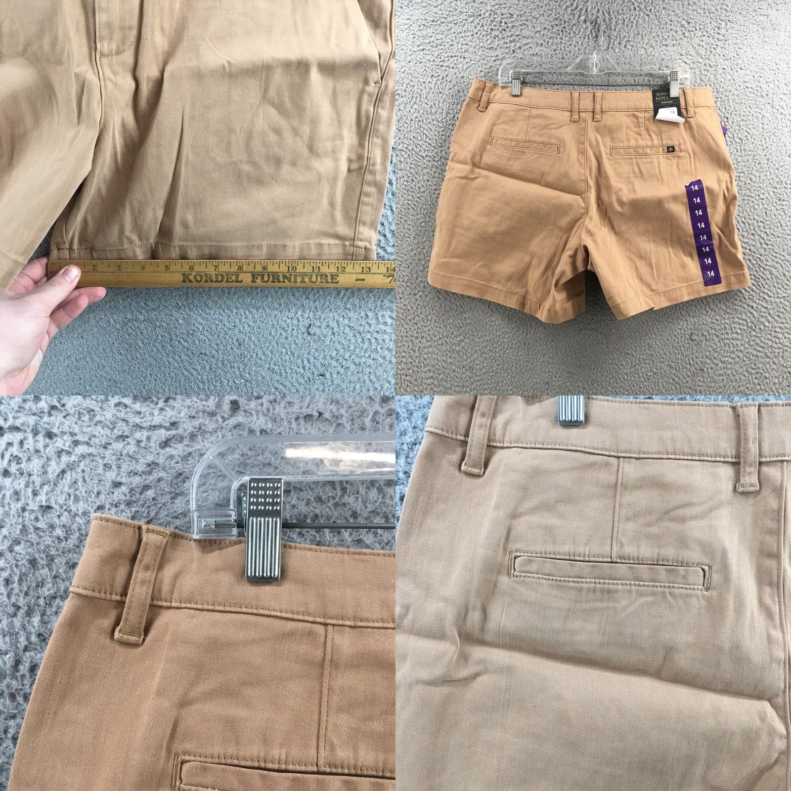 Banana Republic Banana Republic Shorts Womens 14 Brown Chino Cotton Blend High Rise Zip Fly Size 36" / US 14 / IT 50 - 8 Thumbnail