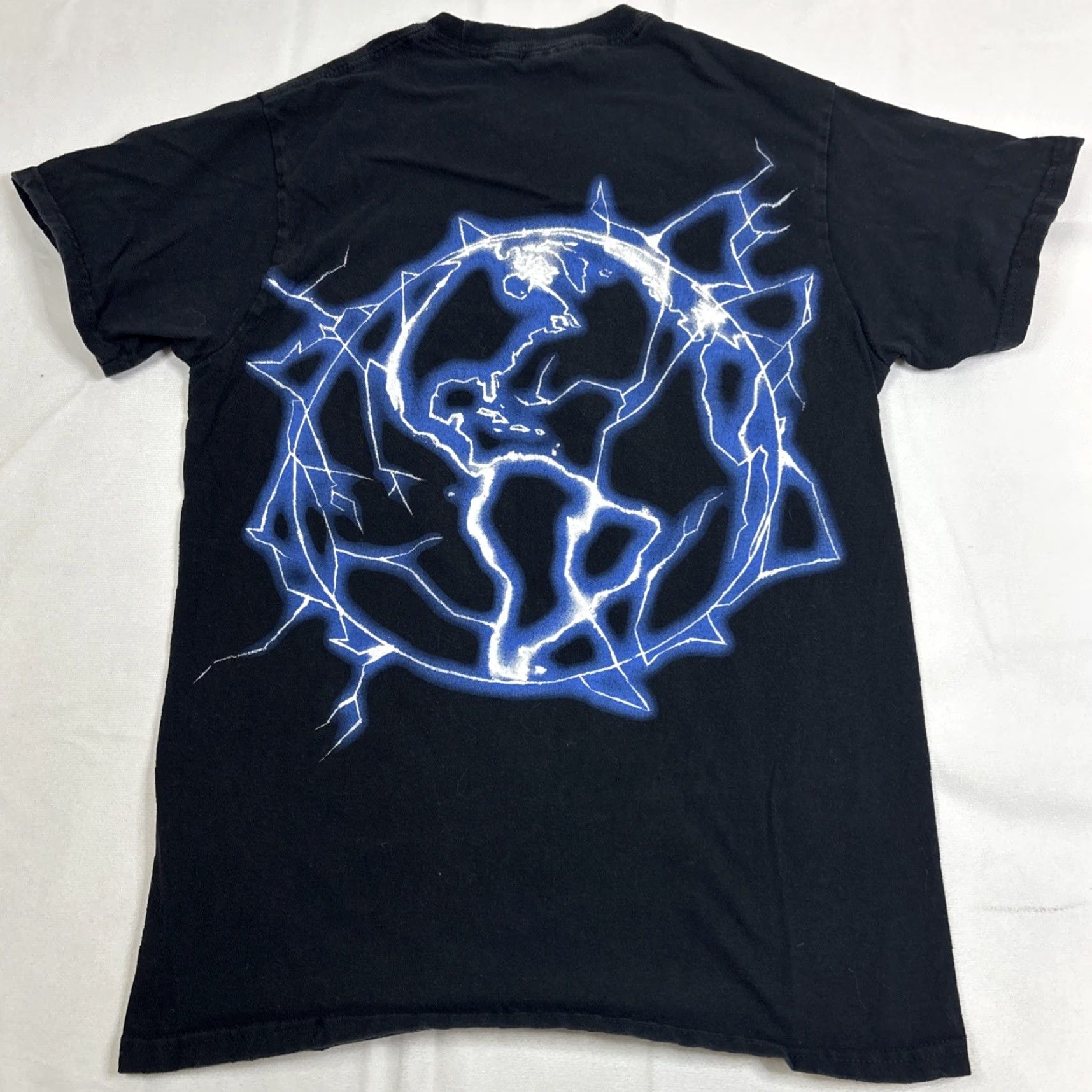 Revenge Revenge T-Shirt Storm Lightning Anarchy Black Blue Men's Small Crew Neck Short Sleeve Logo Graphic Print Hip Hop 2020s Regular Size US S / EU 44-46 / 1 - 5 Thumbnail