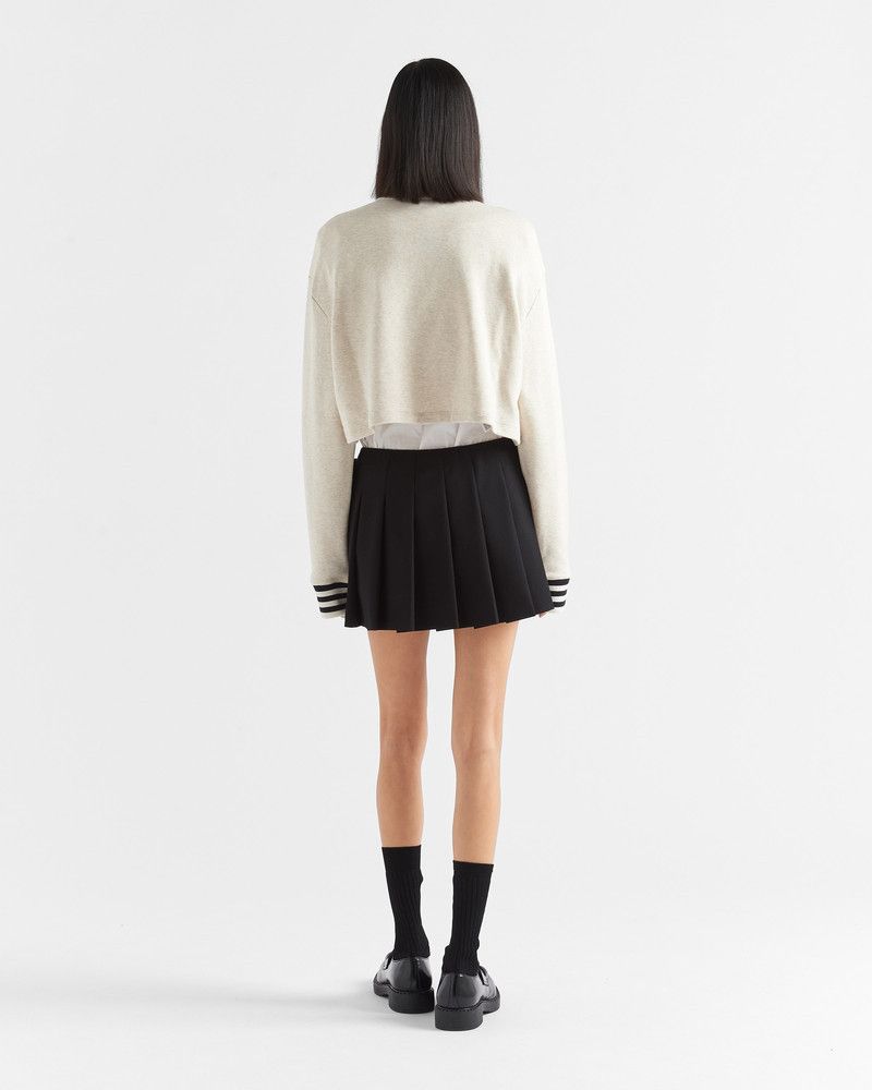 Prada o1B3y1r0426 Oversized Cotton Fleece Sweatshirt in Natural Size L / US 10 / IT 46 - 5 Thumbnail