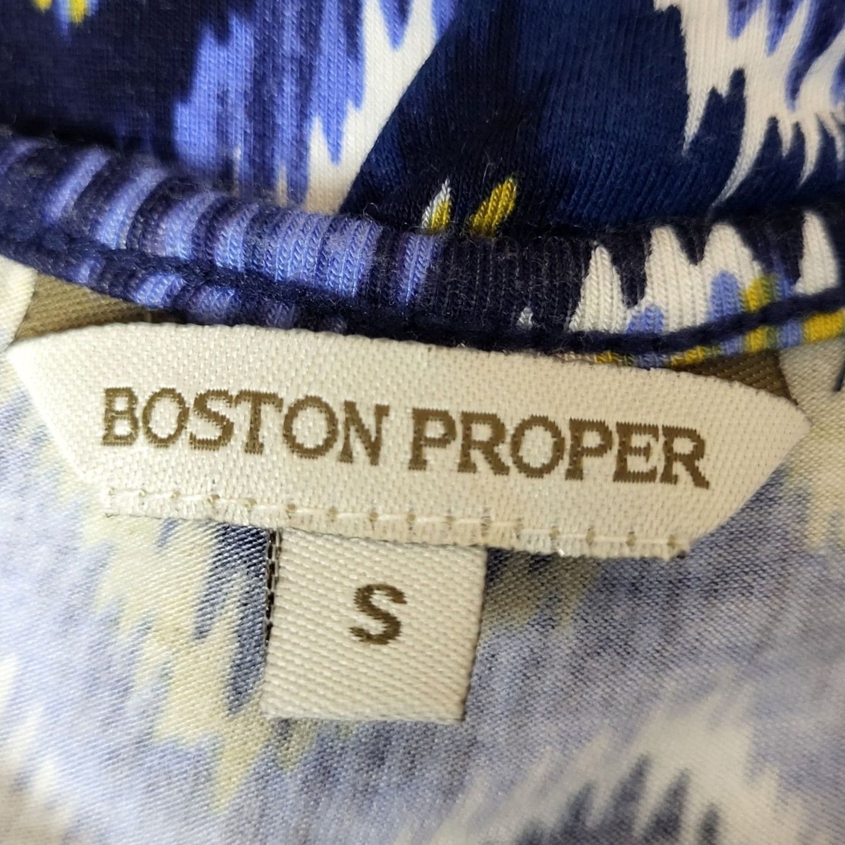 Boston Proper Boston Proper Tank Top Womens Small Embellished Fringe Chevron Blue Yellow Size S / US 4 / IT 40 - 5 Thumbnail