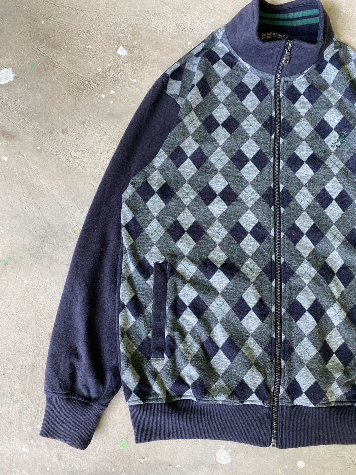 Kangol Kangol Argyle Track Zip Sweat Jacket Japan Rare Size US M / EU 48-50 / 2 - 3 Thumbnail