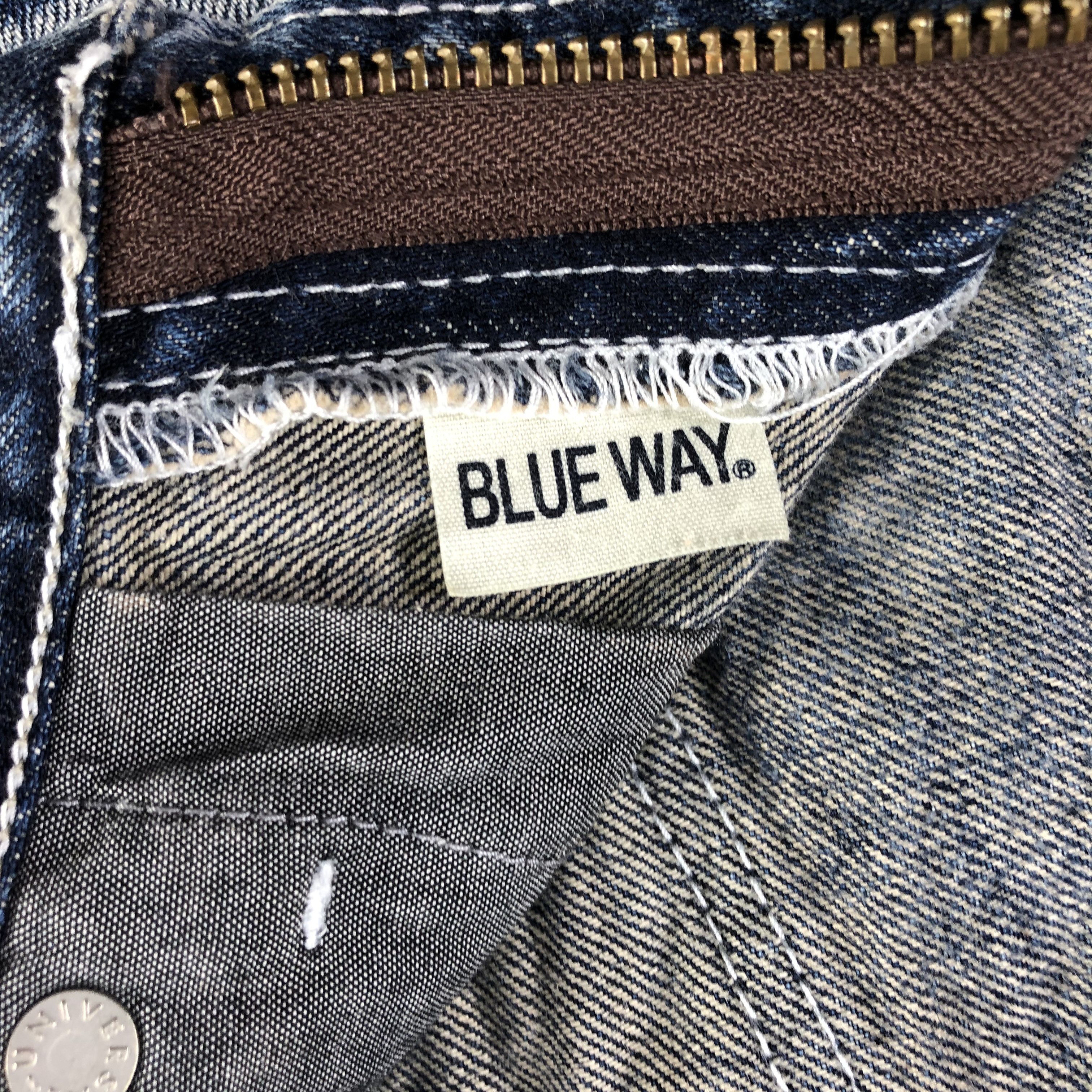 Japanese Brand Blue Way Japan Jeans Distressed Faded BLue Denim KJ1300 Size US 32 / EU 48 - 10 Thumbnail