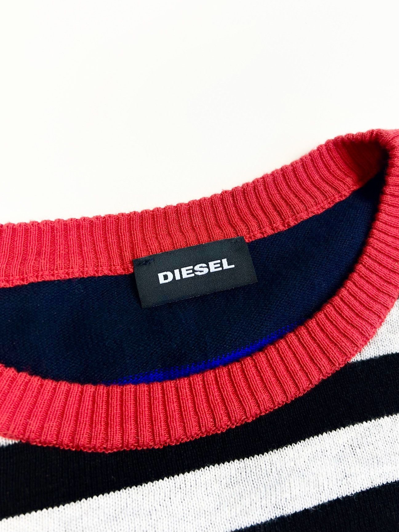 Diesel × Vintage Vintage Diesel Striped Pullover Avant-Garde Sweater Y2K Size US L / EU 52-54 / 3 - 10 Thumbnail