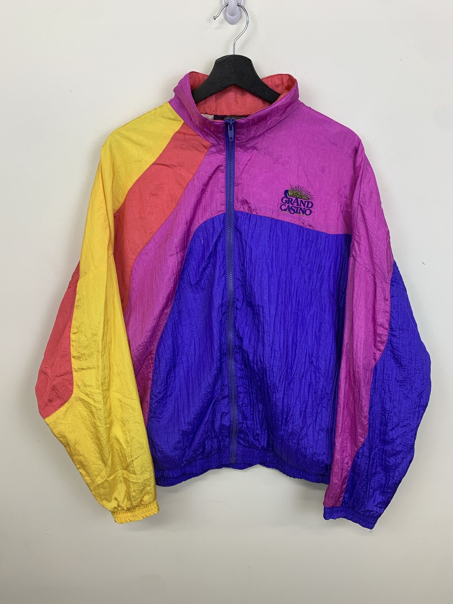 Vintage Champion Windbreaker Geometric Color 2024 Block Size Large