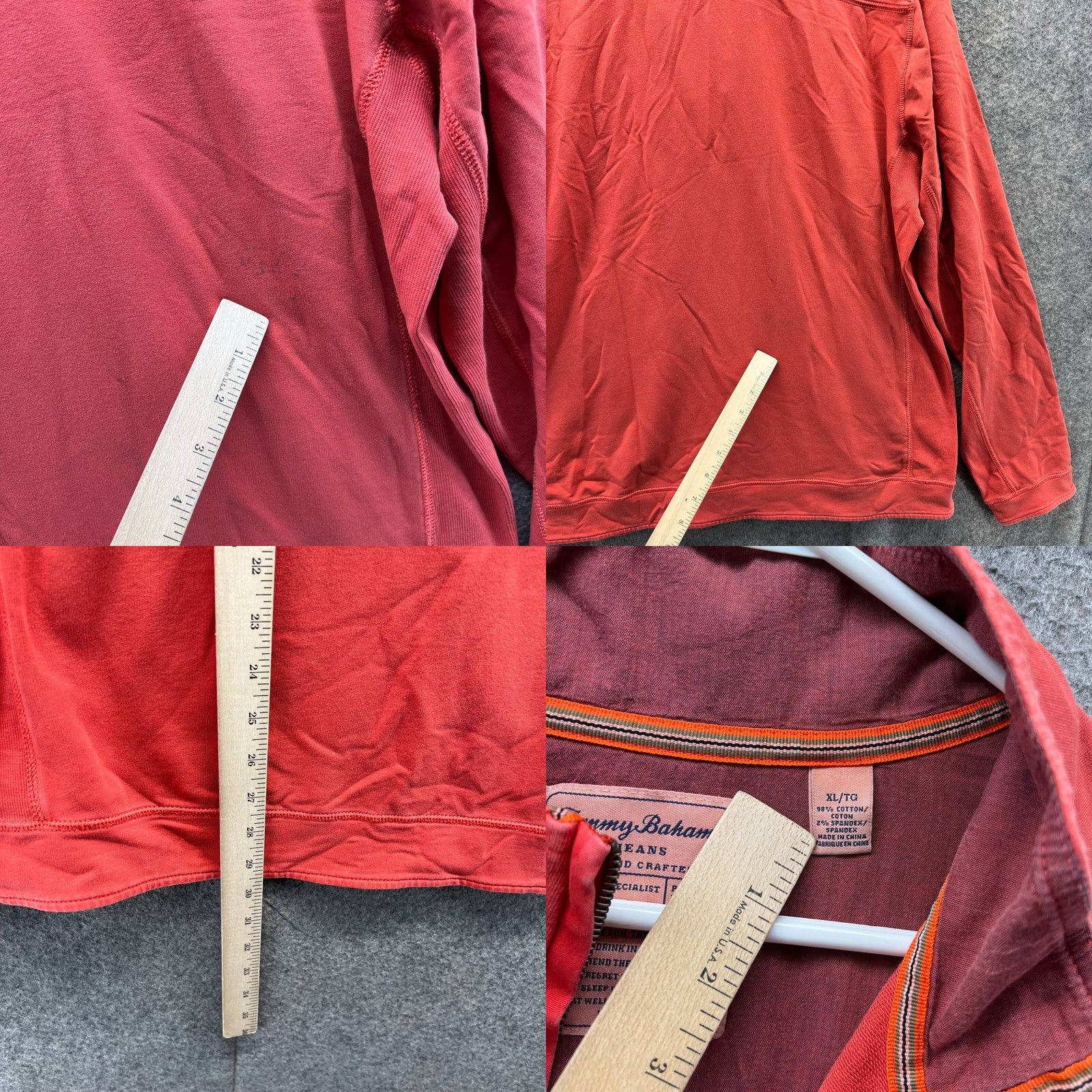 Tommy Bahama Tommy Bahama Sweater Mens XL Orange 1/4 Zip Fleece Pullover Island Crafted Regular Size US XL / EU 56 / 4 - 8 Thumbnail