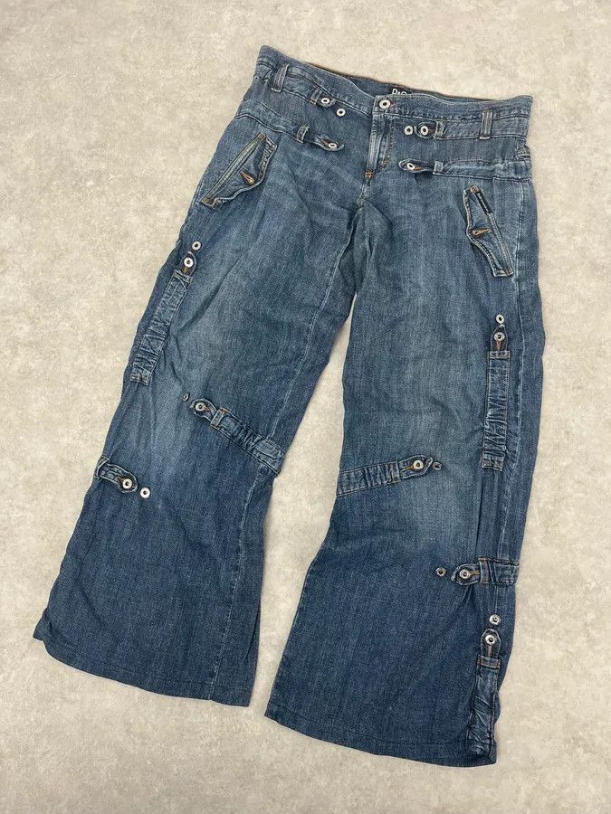 Dolce & Gabbana SS2004 Dolce & Gabbana Blue Technical Flared Denim Jeans Size US 32 / EU 48 - 5 Thumbnail