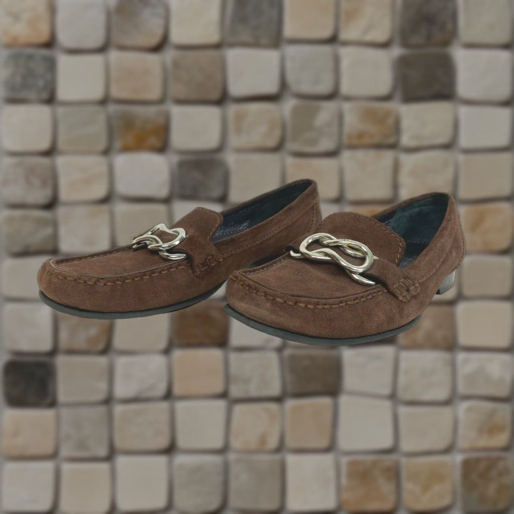 Cole Haan Cole Haan Women’s Suede Loafers Flat Slip On Brown 7B Comfort City Preppy Shoes Size US 7 / IT 37 - 1 Thumbnail
