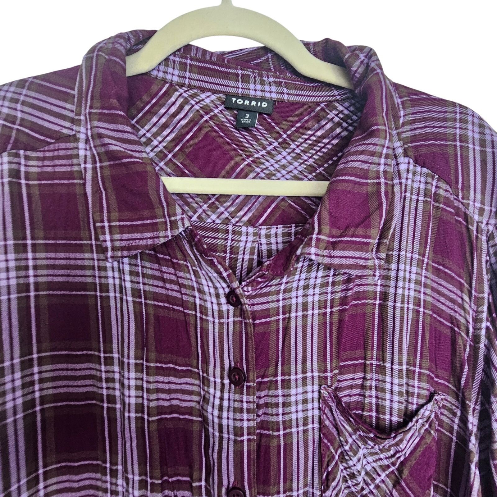 Torrid Torrid Womens Plaid Button Shirt Plus Size 3X Grunge Skater Size 3XL / US 20-22 - 2 Thumbnail