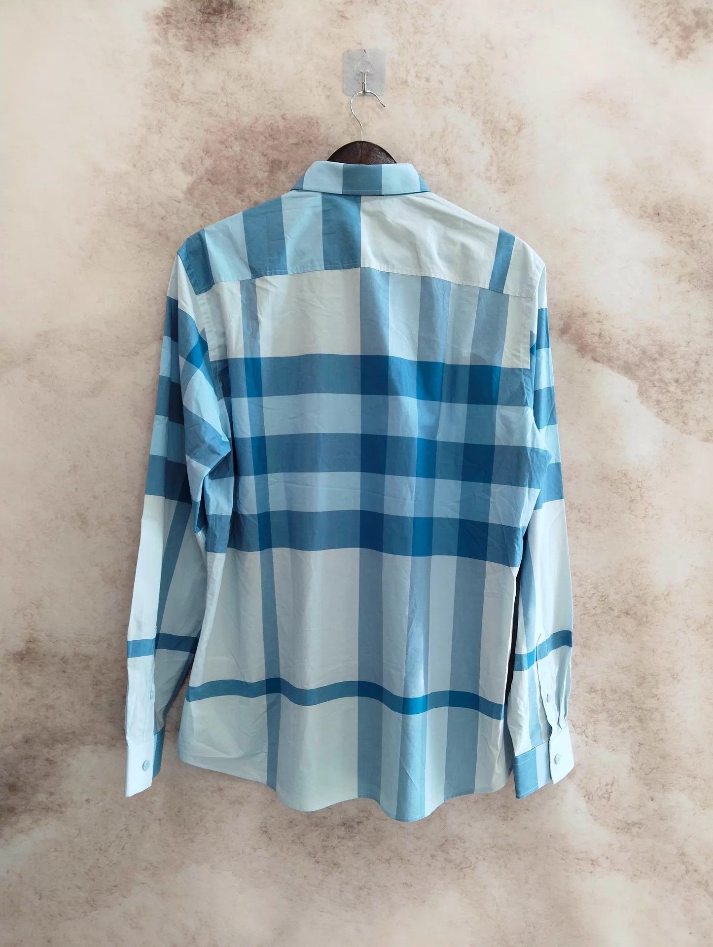Burberry Burberry Check Long Sleeve Shirt Sky Blue XL Size US XL / EU 56 / 4 - 2 Thumbnail