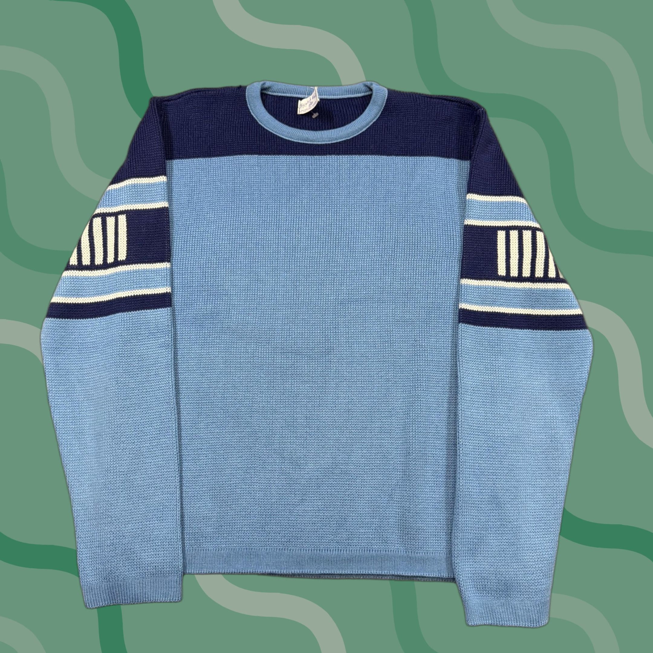 Vintage VINTAGE Scotch Craft Sweater Mens M Blue Knit Crewneck Striped Pullover Winter All Seasons Casual Size US M / EU 48-50 / 2 - 1 Thumbnail
