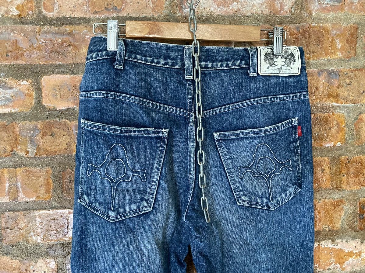 Backbone × Obelisk × Shellac 2000s Backbone Japan Embroidered logo Flare denim Size US 32 / EU 48 - 14 Thumbnail