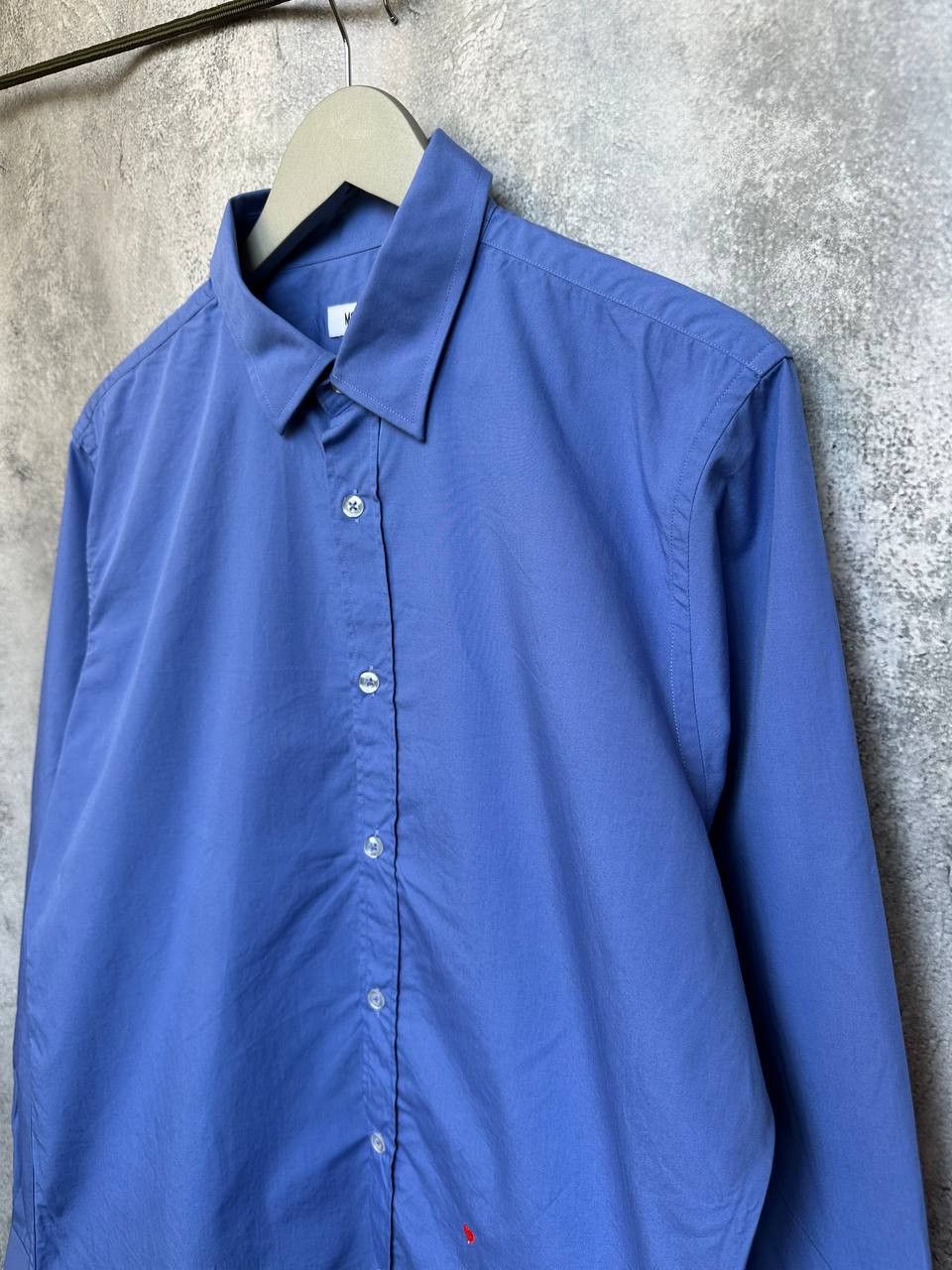 Moschino Moschino Blue Cotton Long-Sleeve Shirt Red Heart Embroidery Size US L / EU 52-54 / 3 - 6 Thumbnail
