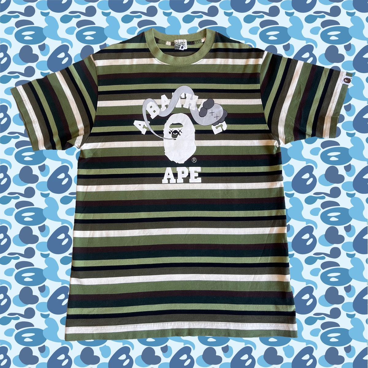 Bape x Kaws College Tee ‘Bendy’ (2005) Tops