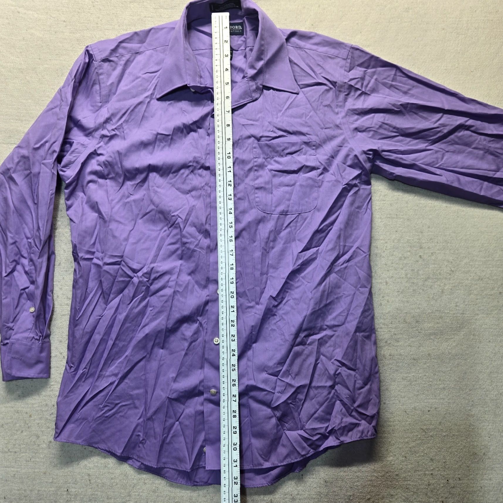 Stafford Stafford Shirt Solid Light Purple Long Sleeve Button Up Classic Fit Mens 16.5 Purple Cotton Blend Dress Shirt Collar Spread 16.5 Mens Size US XL / EU 56 / 4 - 6 Thumbnail