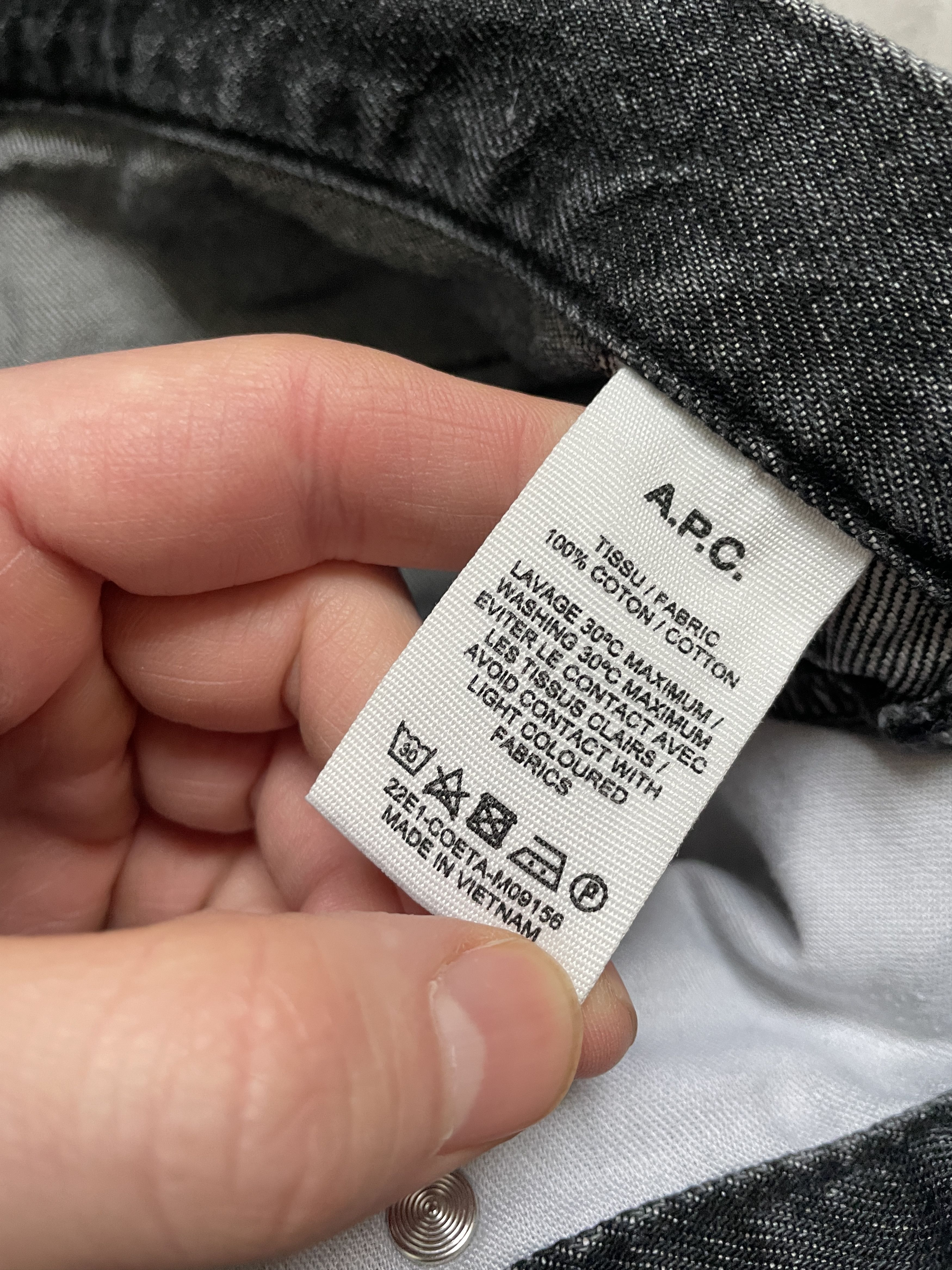 A.P.C. × Japanese Brand A.P.C APC JEAN FAIRFAX BLACK GREY STRAIGHT DENIM JEANS Size US 32 / EU 48 - 5 Thumbnail
