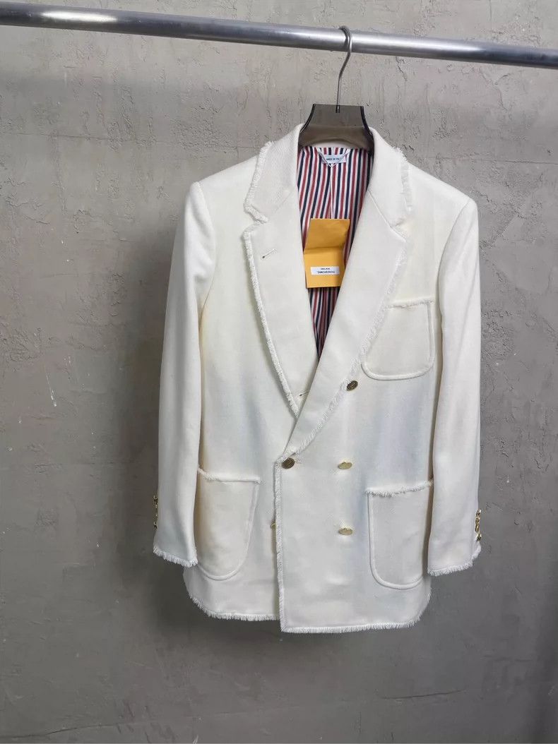 Thom Browne Thom Browne A beige gold knuckelwool suit jacket Size 40S - 1 Thumbnail