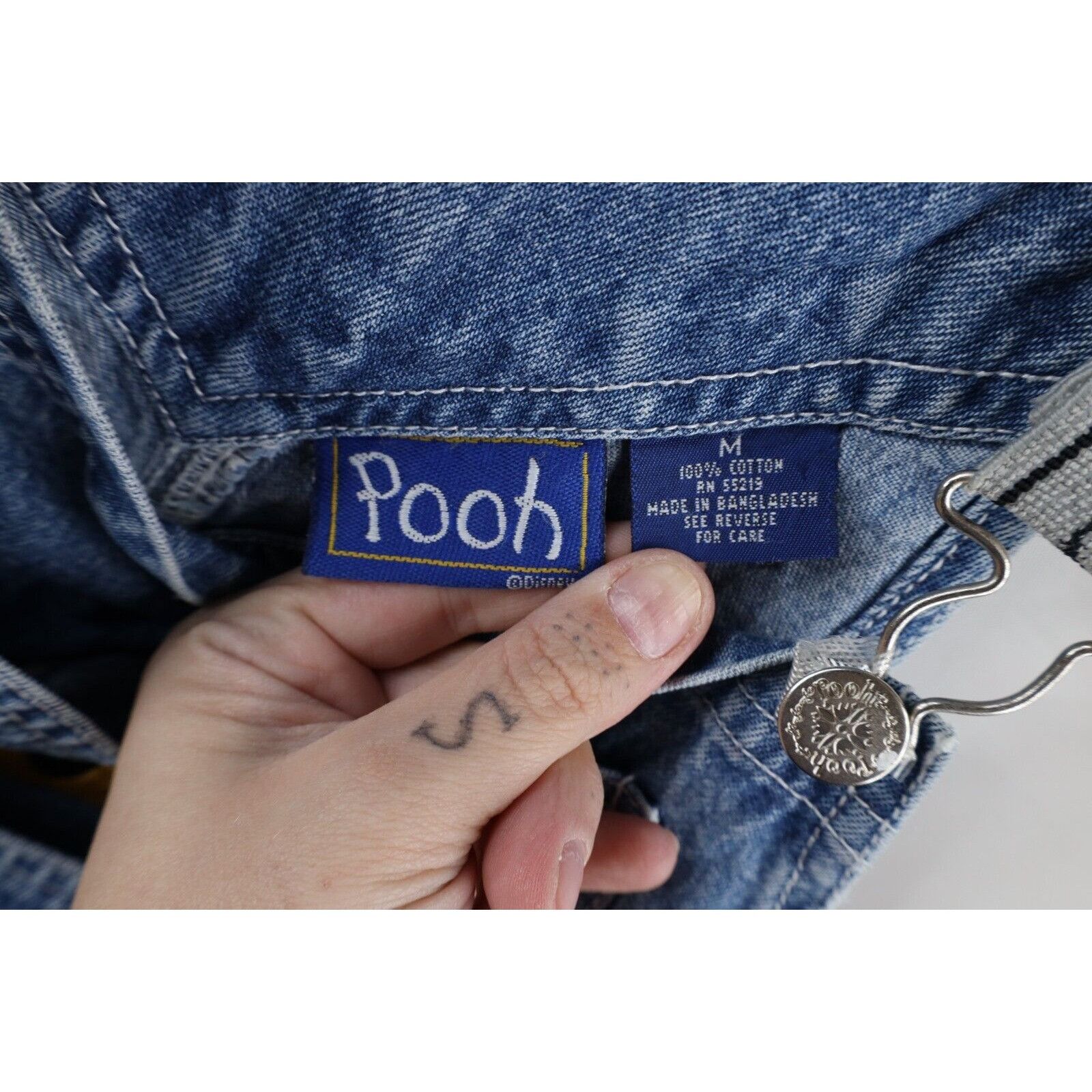 Disney × Vintage Vintage 90s Disney Distressed Winnie the Pooh Denim Overalls Size M / US 6-8 / IT 42-44 - 9 Thumbnail
