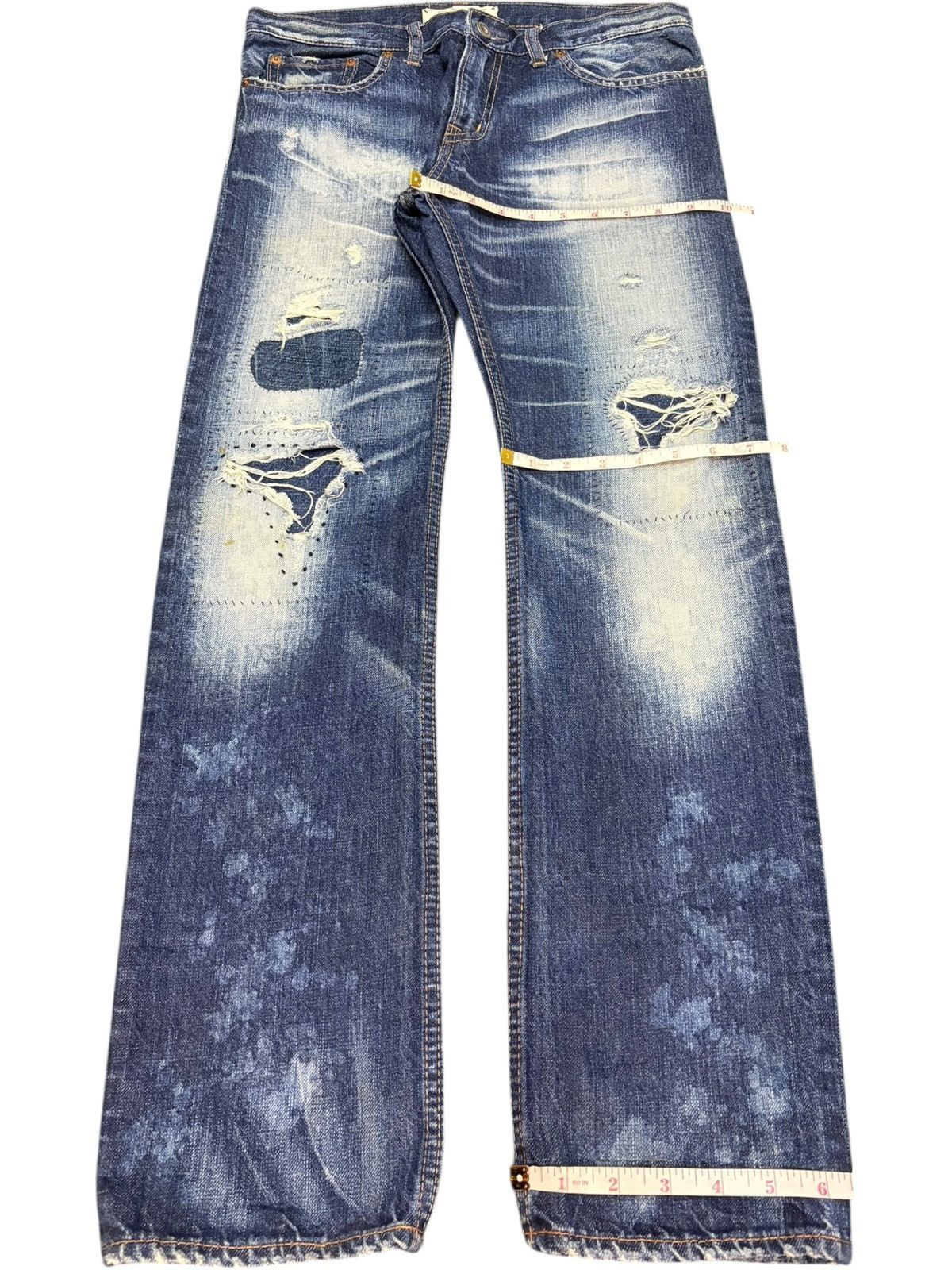 Ksubi Vintage Japanese Rna Bleached Patches Distressed Jeans Size 31" - 8 Thumbnail