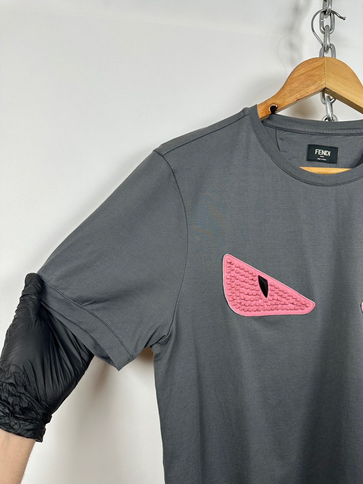 Fendi Fendi Monster Eyes Studded Gray T-Shirt Size US M / EU 48-50 / 2 - 8 Thumbnail