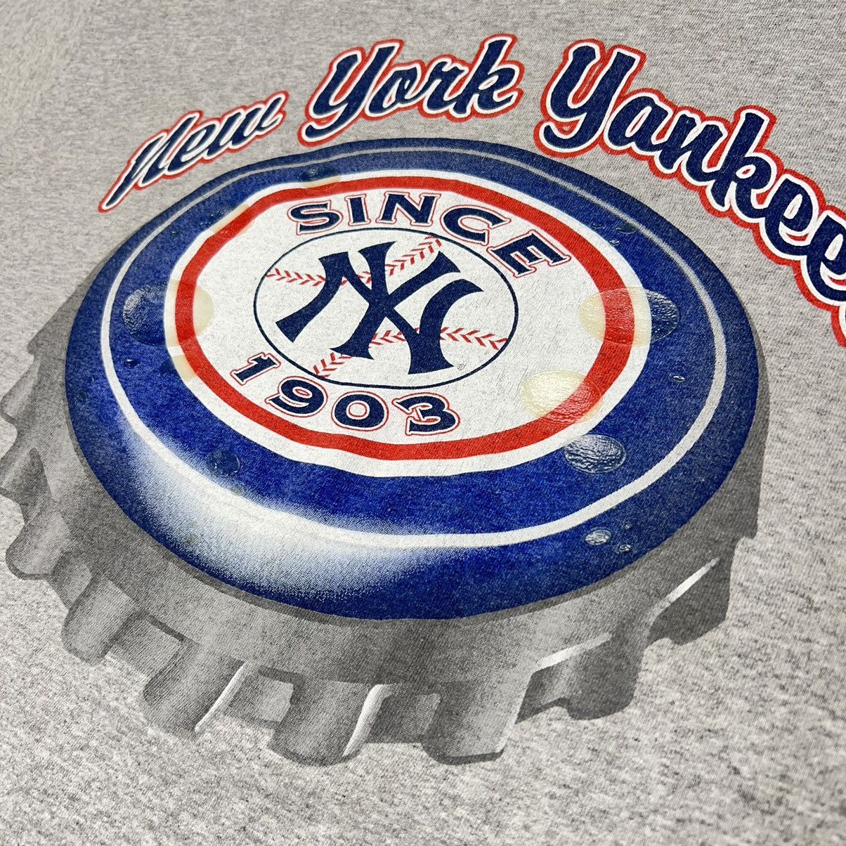 Majestic × New York Yankees × Vintage New York Yankees Tee Shirt Majestic Bottle Cap Graphic Y2K Size US L / EU 52-54 / 3 - 3 Thumbnail